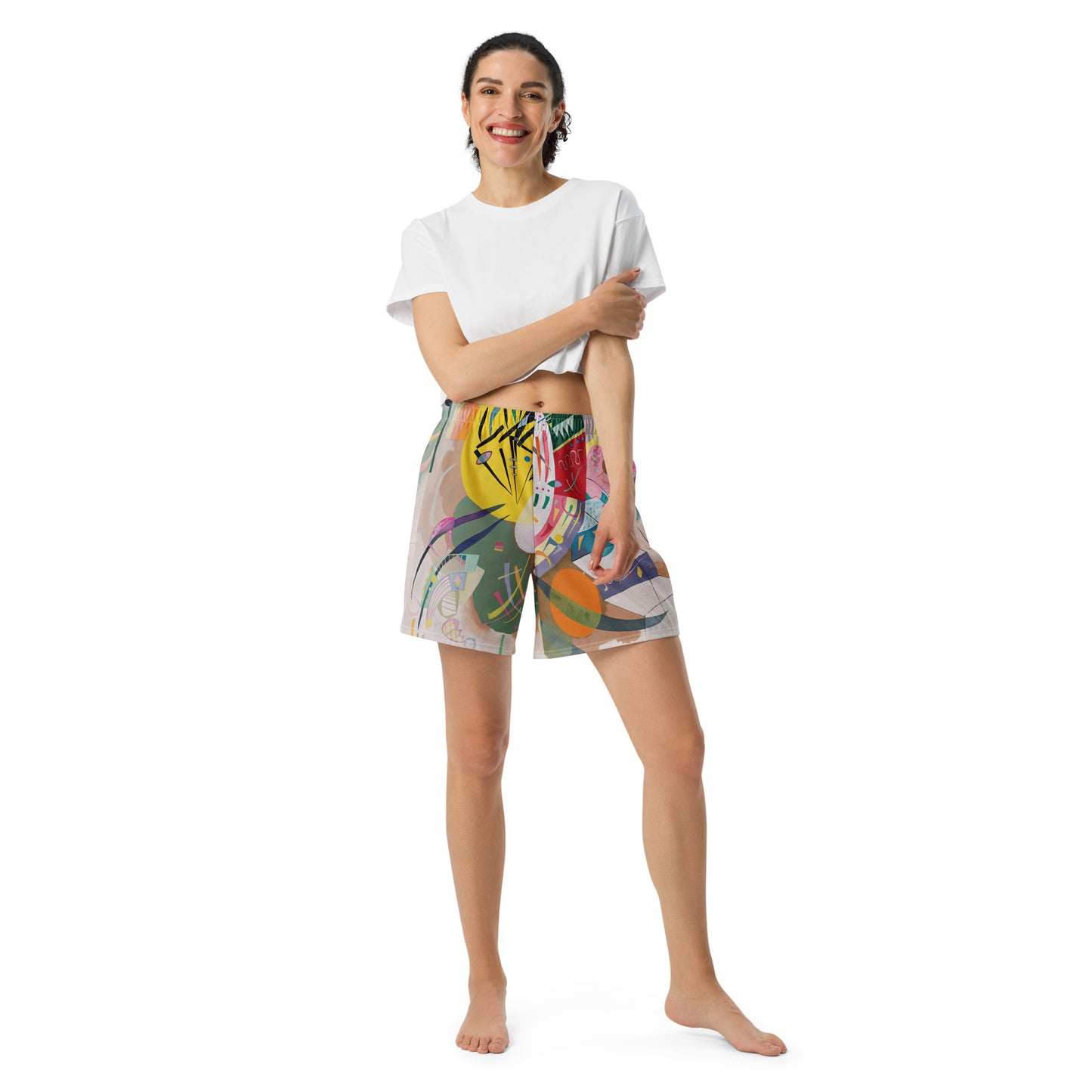 Model 1 - Kandinsky Athletic Shorts – Abstract Motion Meets Modern Style