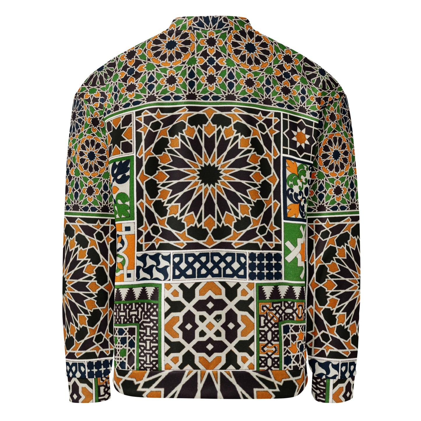 Back - Albert Racinet Unisex Bomber Jacket – Arabian Pattern Elegance