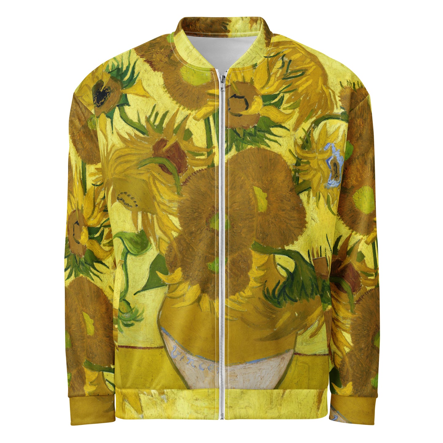 Vincent van Gogh Unisex Bomber Jacket – Sunflowers in a Vase Warmth