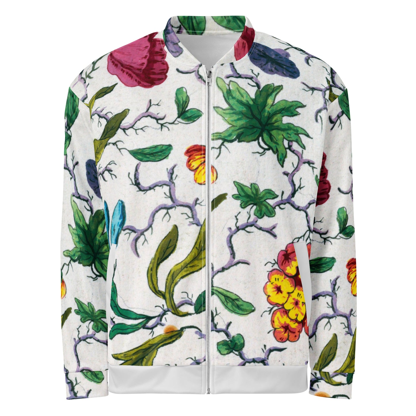 Unisex Bomber Jacket – Vibrant Multicolored Floral Style