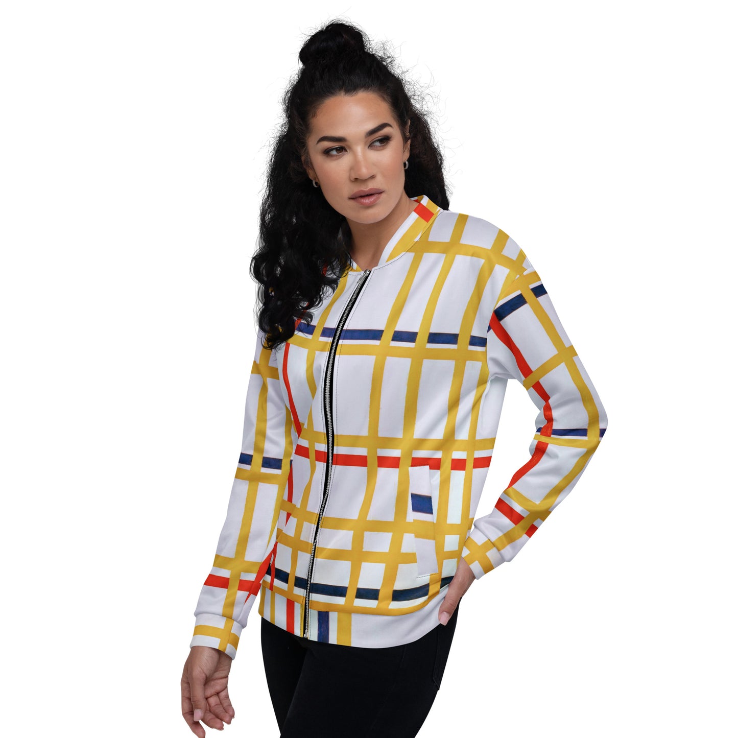 Model 1 - Mondriaan Unisex Bomber Jacket – New York City Pulse