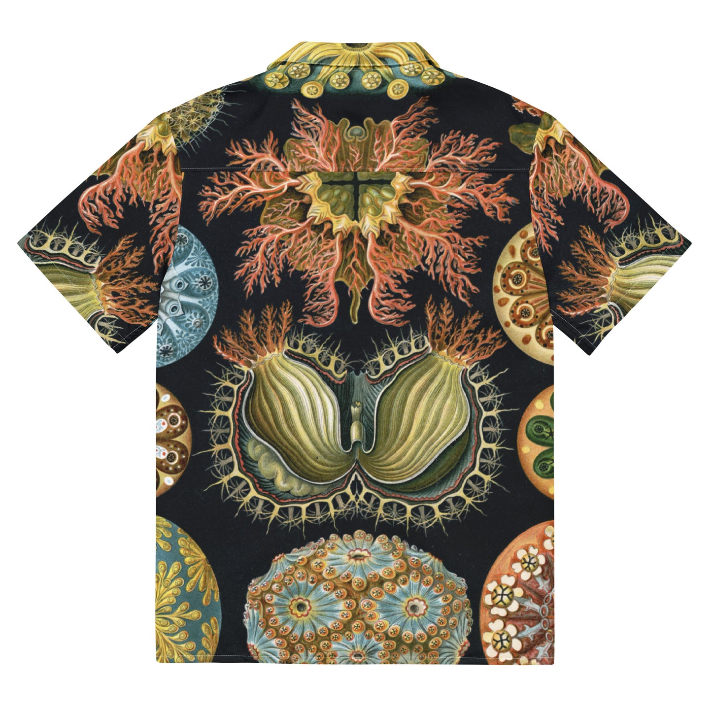 Back - Haeckel Coral Unisex Button Shirt – Nature-Inspired Ocean Vibes