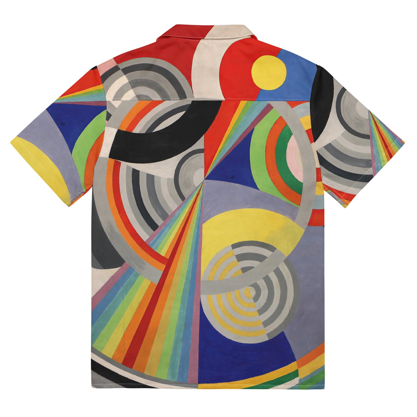 Back - Delaunay Circle Unisex Button Shirt – Geometric Art & Modern Edge