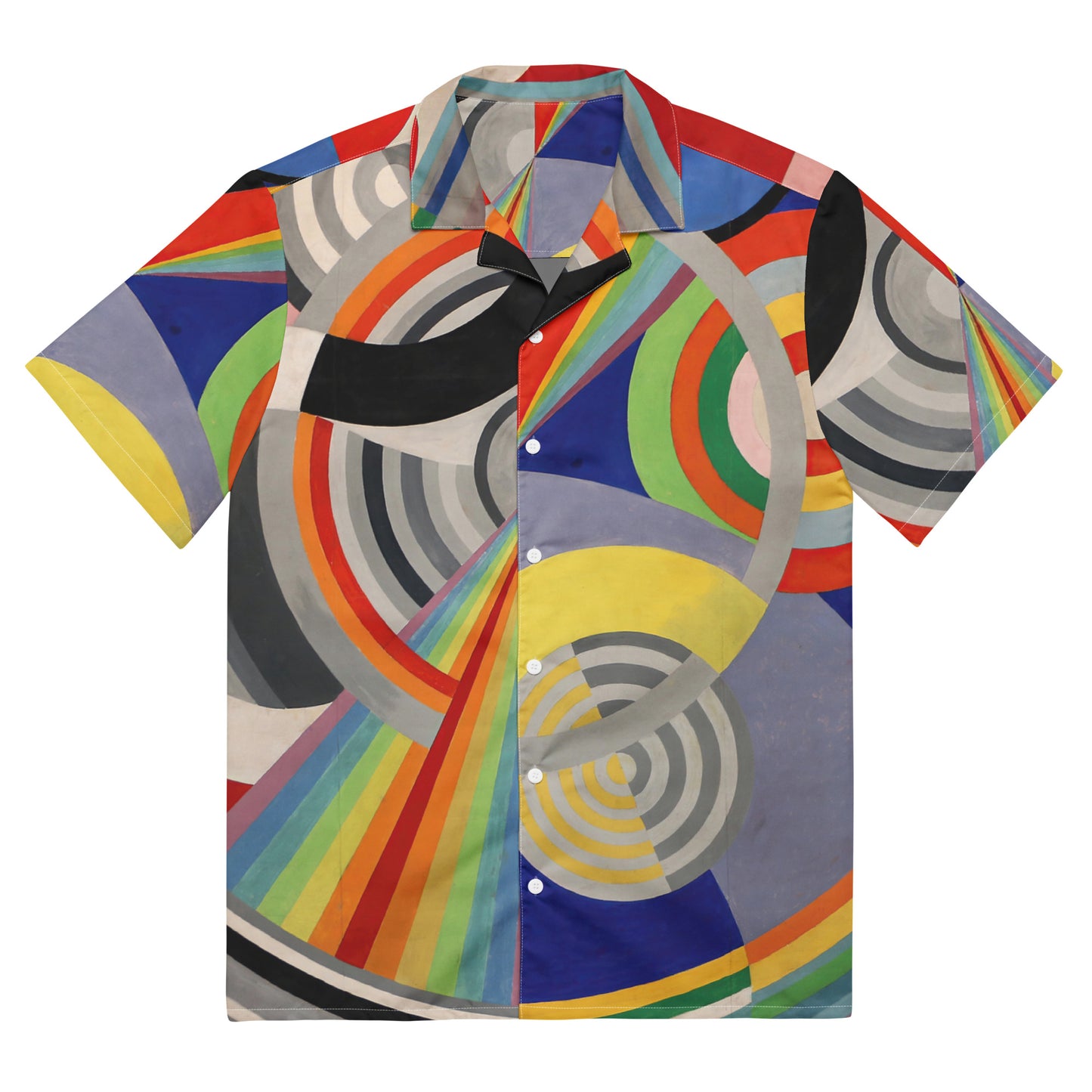 Delaunay Circle Unisex Button Shirt – Geometric Art & Modern Edge