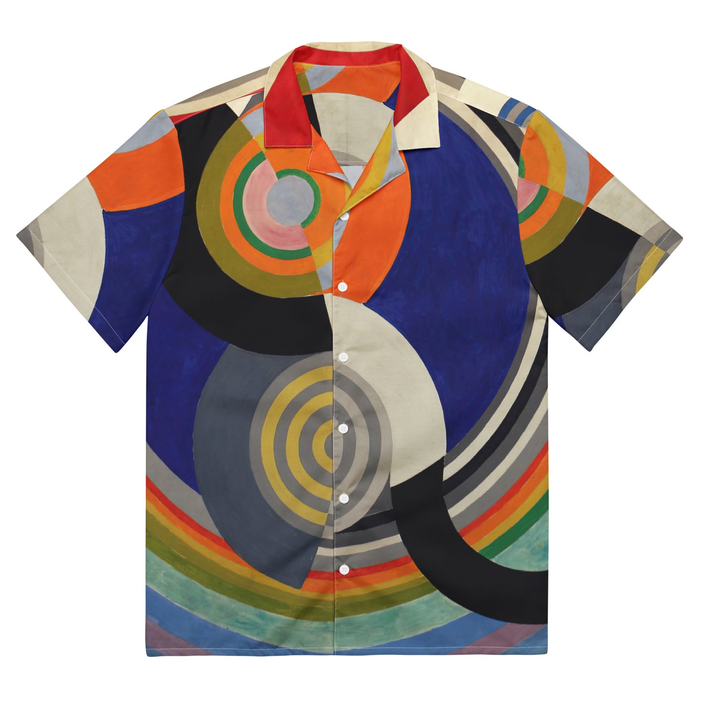 Delauney Rythme Unisex Button Shirt – Dynamic Patterned Art