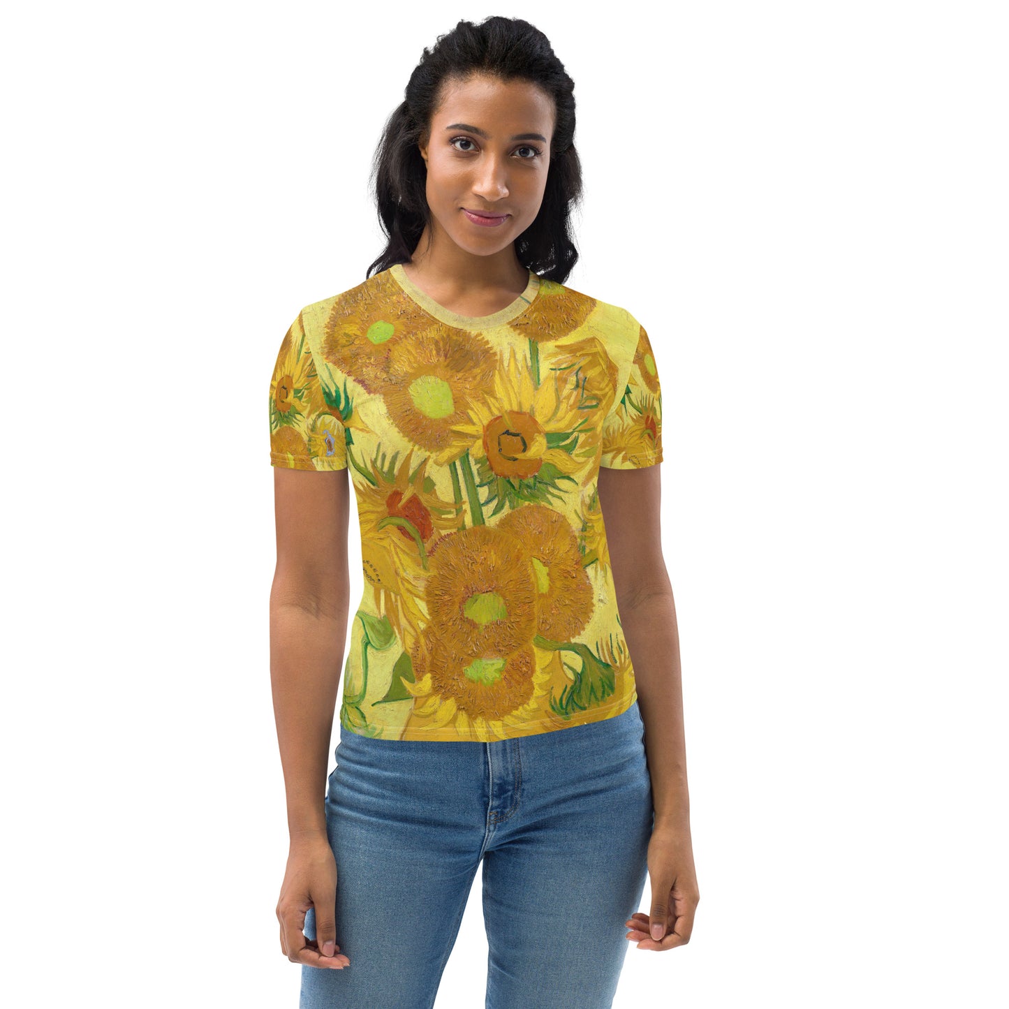 Model 1 - Vincent van Gogh Women's T-Shirt – Sunlit Blooms in Style