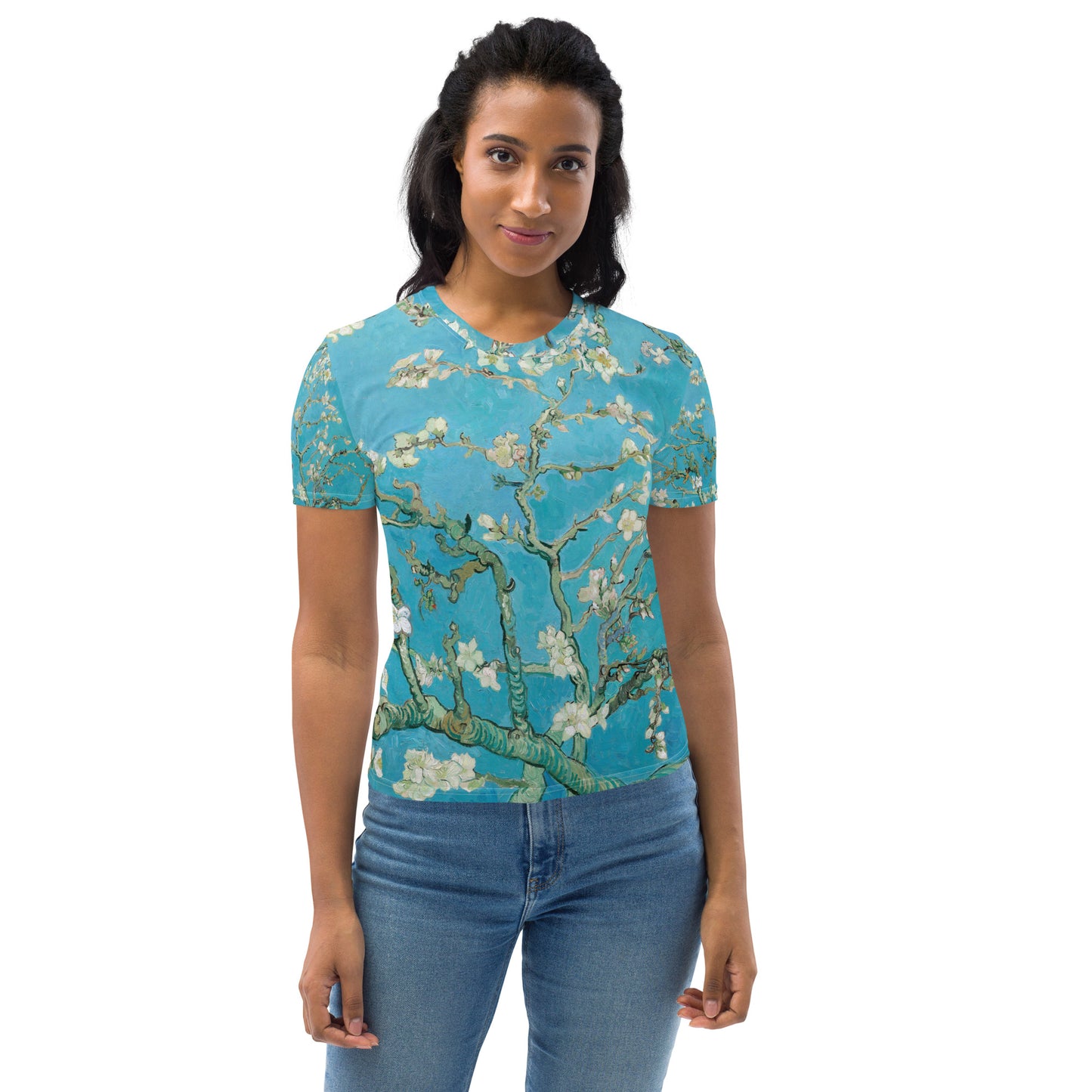 Model 1 - Vincent van Gogh Women's T-Shirt – Blossoms of Tranquility