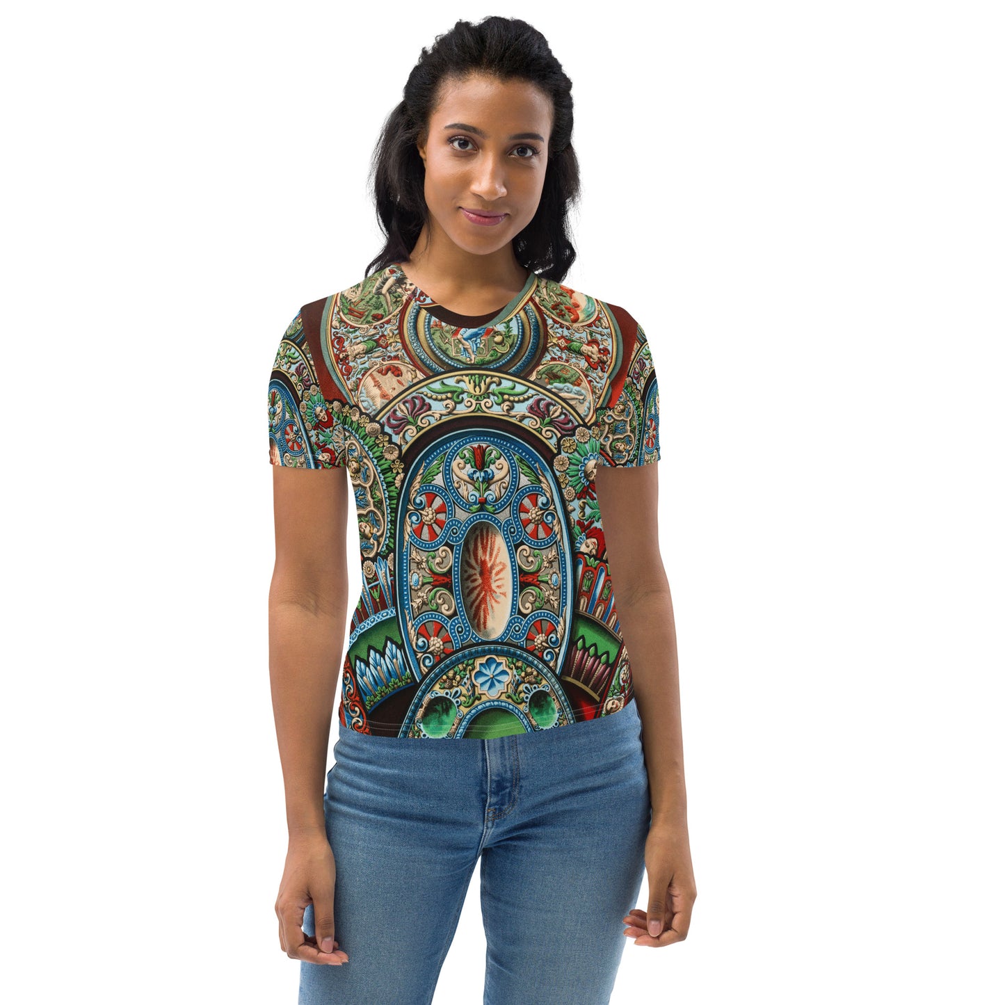 Model 1 - Albert Racinet Women's T-Shirt – Renaissance Grace Reimagined