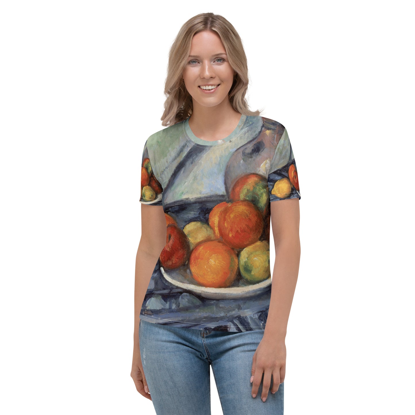 Model 2 - Paul Cézanne Women's T-Shirt – Painterly Stillness in Bloom