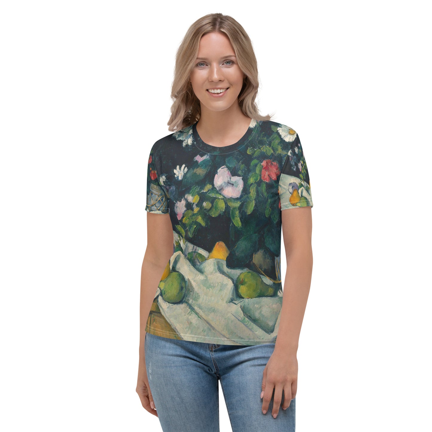 Model 2 - Paul Cézanne Women's T-Shirt – Fruitful Harmony Reimagined