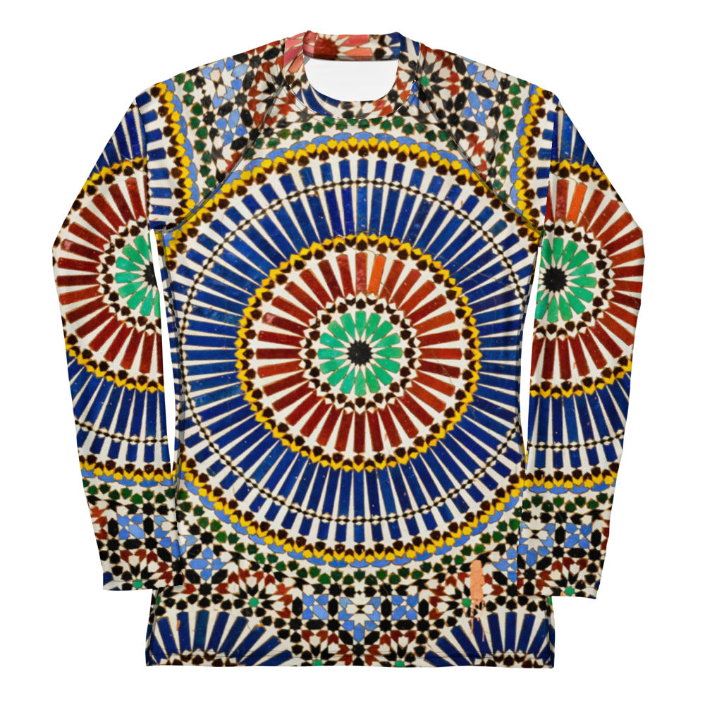 Islamic Art Women's Rash Guard – Geometric Abstract Pattern Design