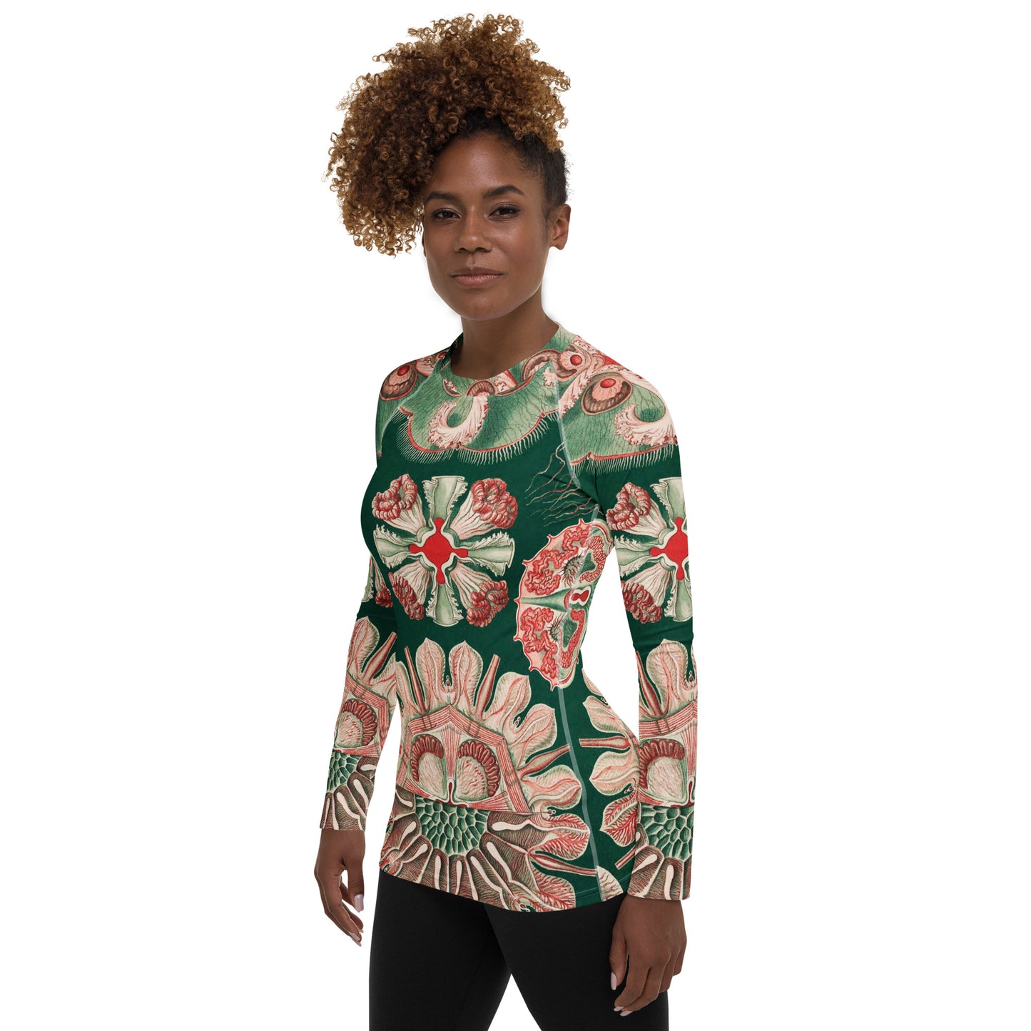 Model 2 - Haeckel Nature Women’s Rash Guard – Artistic Marine Elegance
