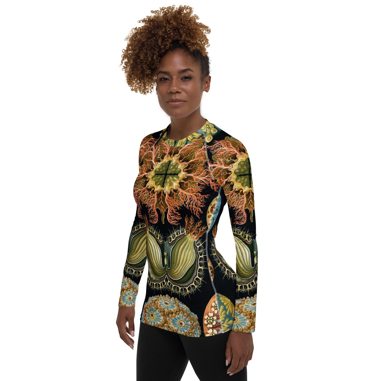 Model 1 - Ernst Haeckel Women's Rash Guard – Nature’s Art in Motion