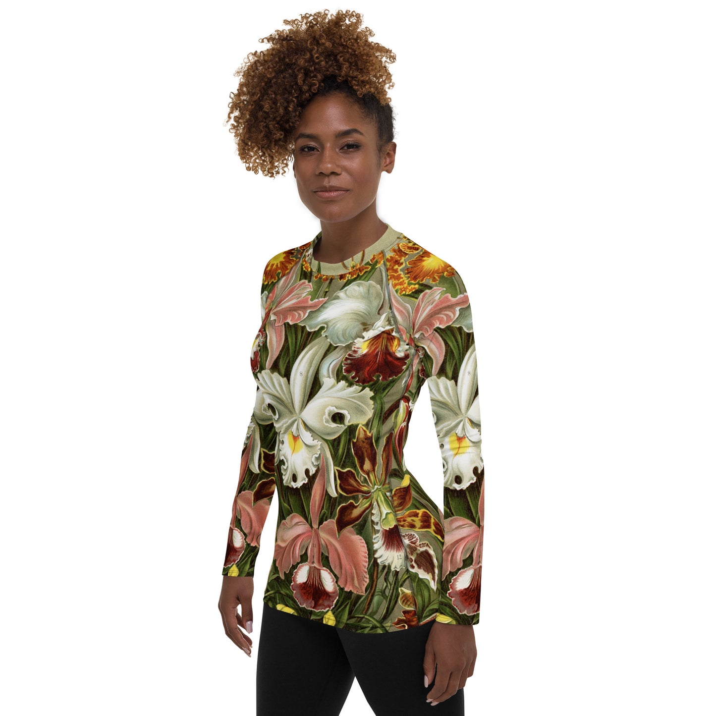 Model 2 - Ernst Haeckel Women's Rash Guard – Nature’s Geometry in Motion
