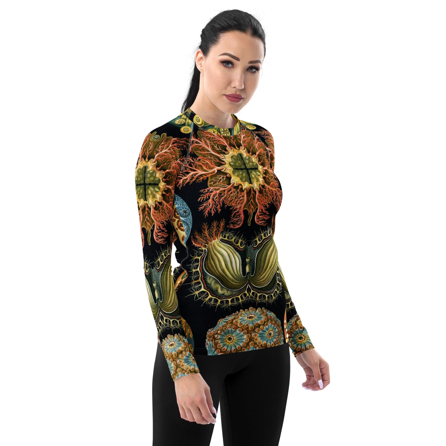 Model 2 - Ernst Haeckel Women's Rash Guard – Nature’s Art in Motion