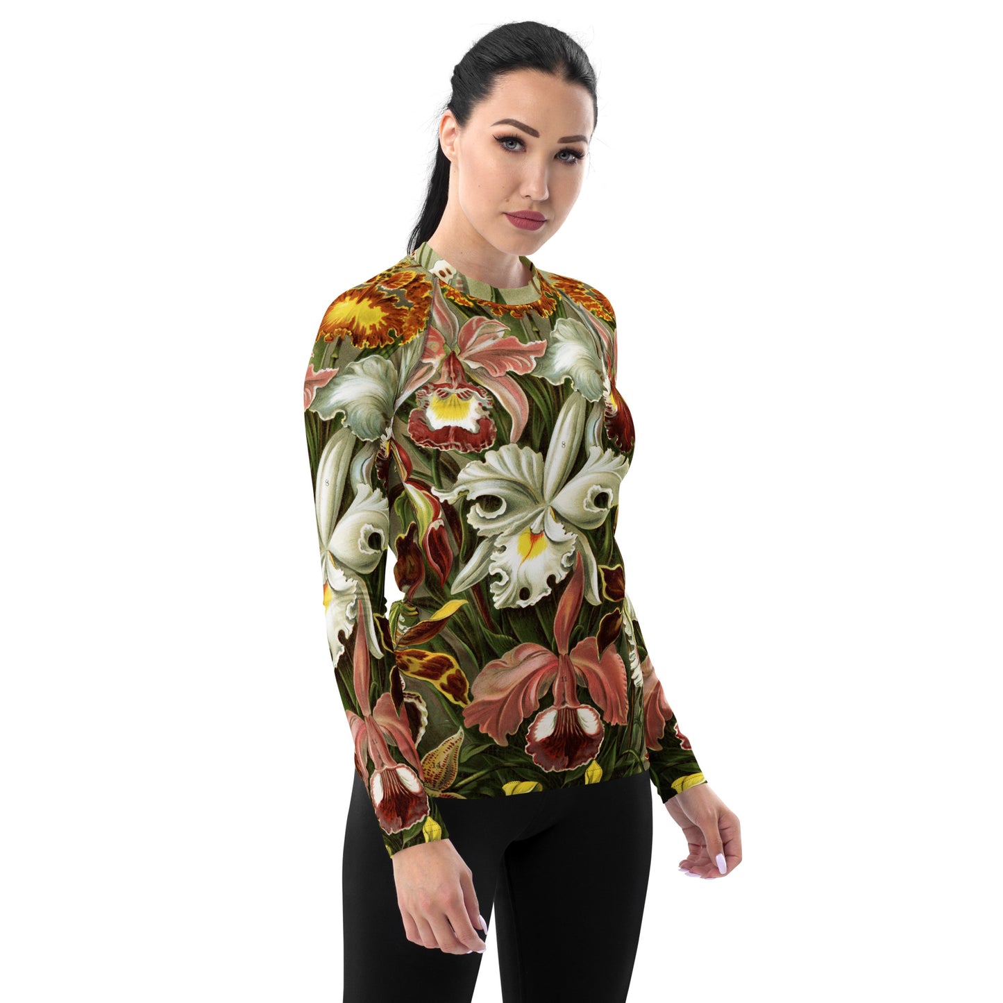 Model 1 - Ernst Haeckel Women's Rash Guard – Nature’s Geometry in Motion