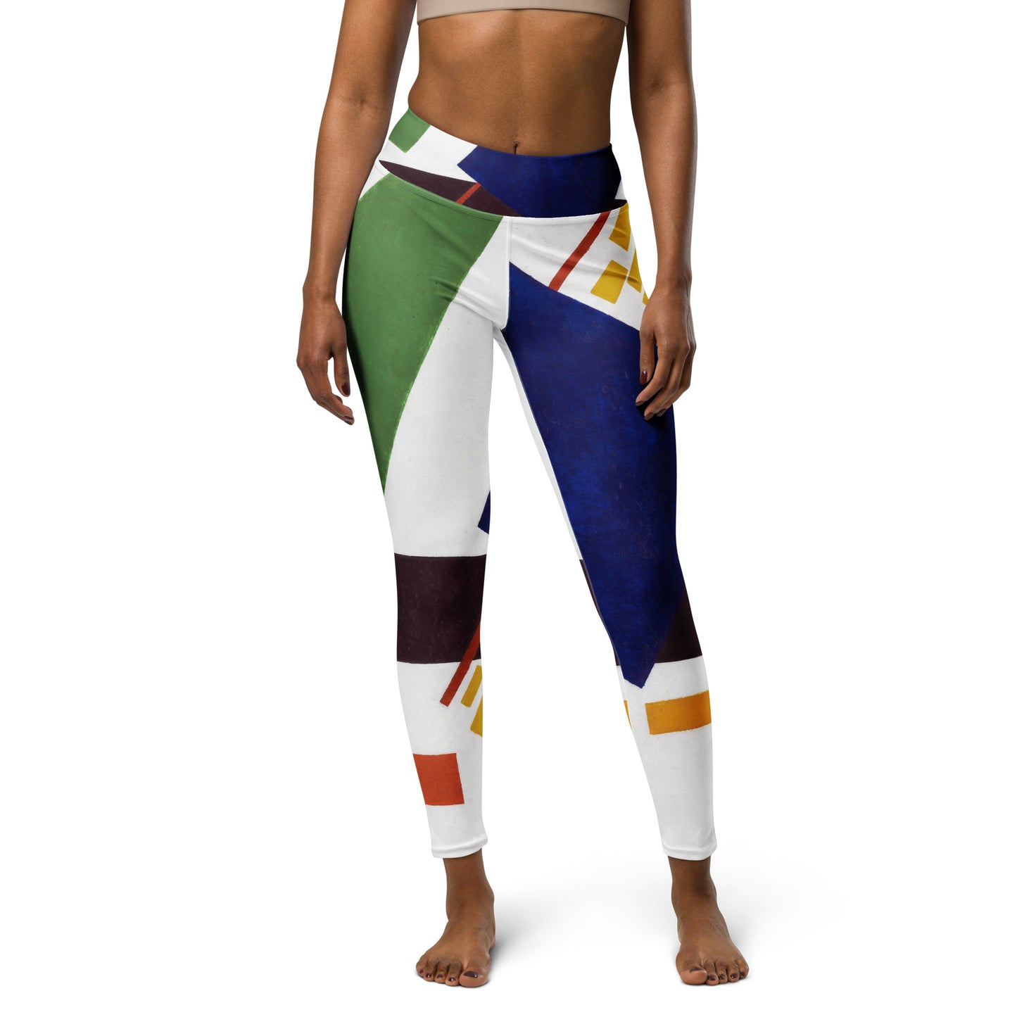Model 2 - Kazimir Malevich Yoga Leggings – Geometric Balance in Motion