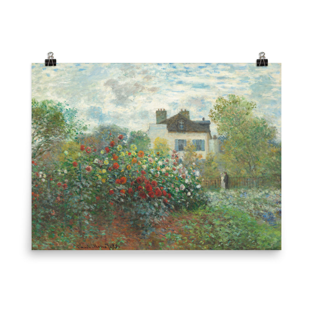Size 5 - Monet Garden with Dahlias Poster – Blooming Color, Impressionist Peace