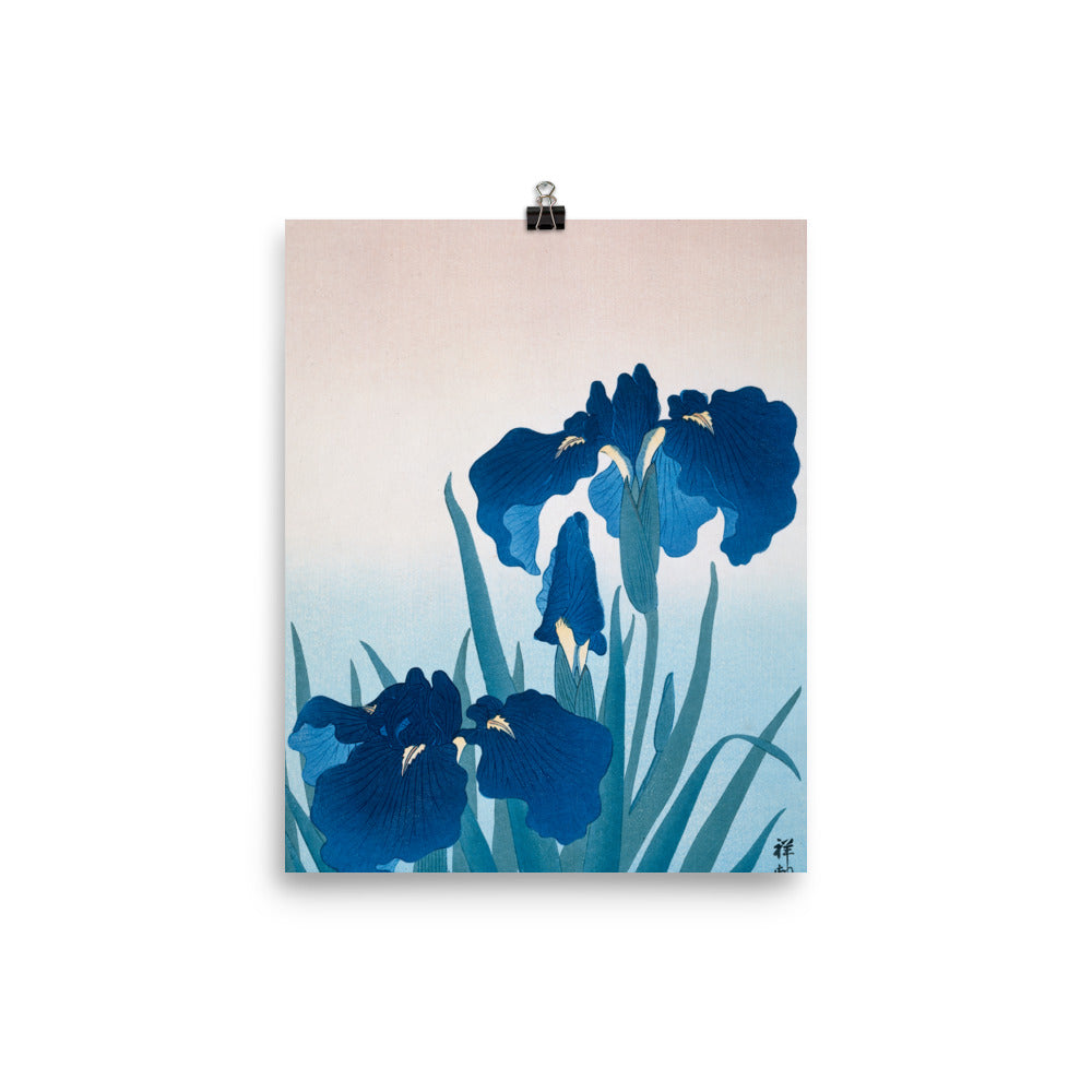Size 1 - Ohara Koson Irises Poster – Elegant Japanese Woodblock Print