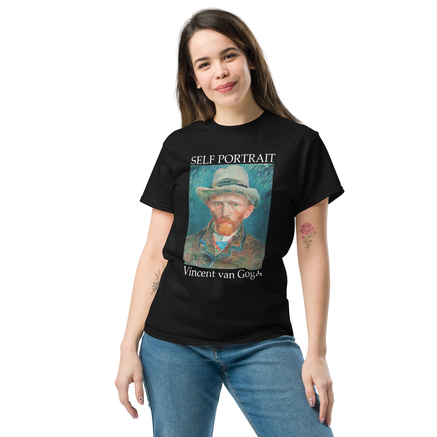 Model 1 - Van Gogh Portrait Men's Classic Tee – Self-Expression in Every Stitch