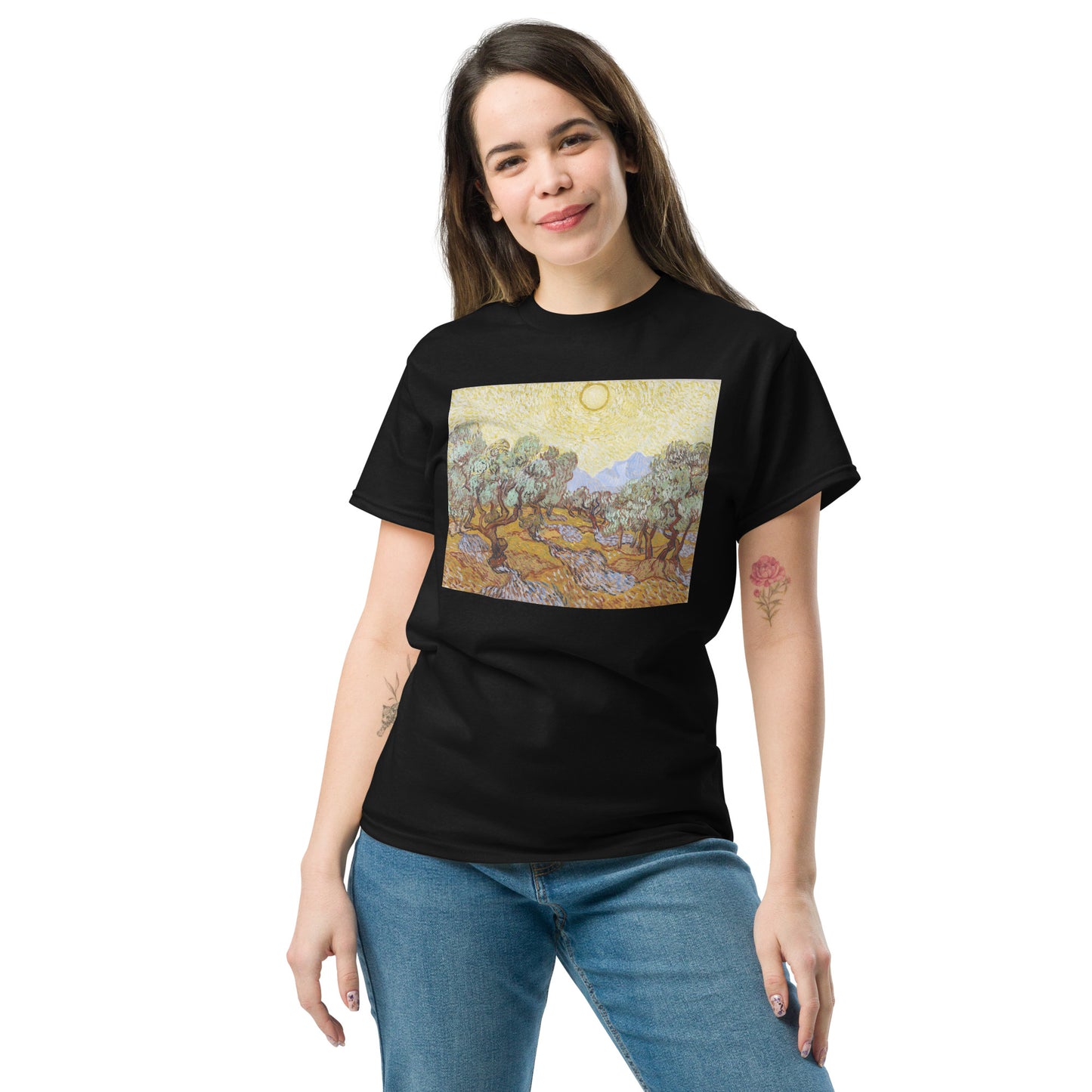 Model 1 - Van Gogh Olive Trees Men's Classic Tee – Nature’s Rhythm, Artistic Soul
