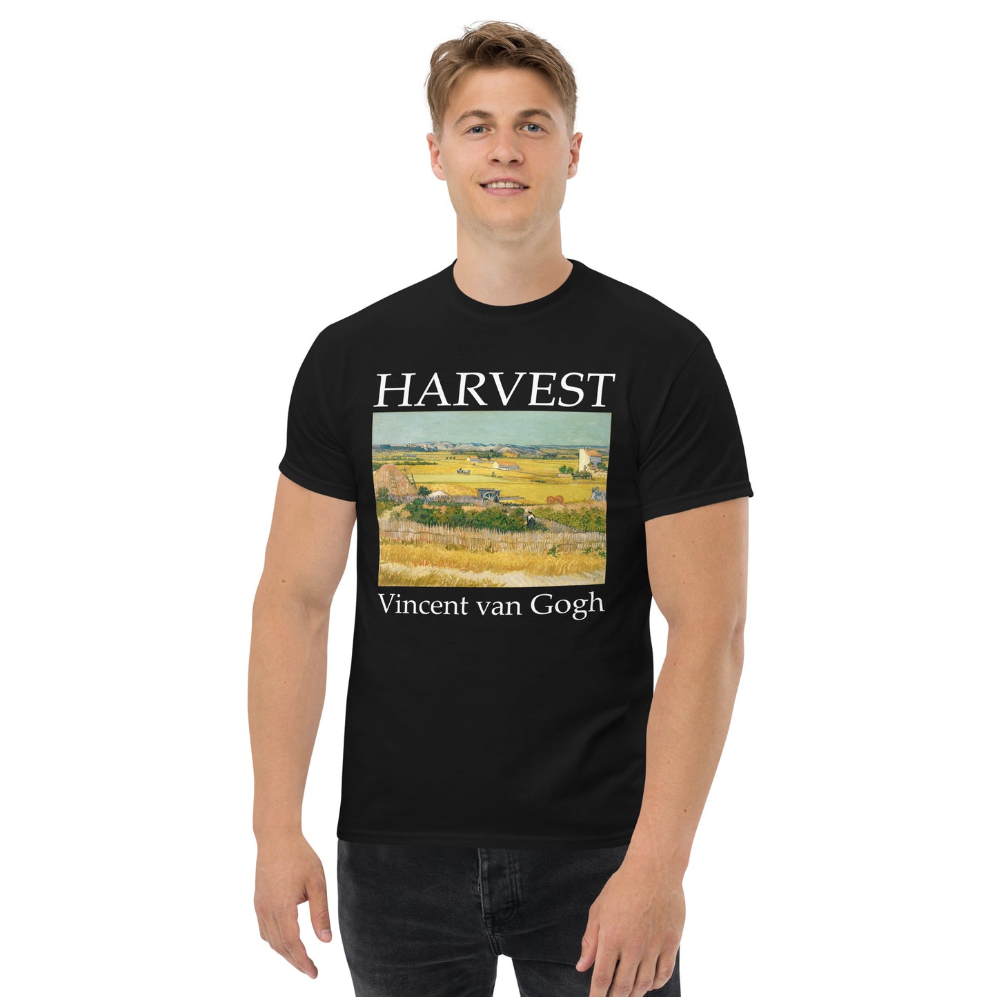 Model 2 - Van Gogh Harvest Men's Classic Tee – Golden Fields, Artistic Spirit