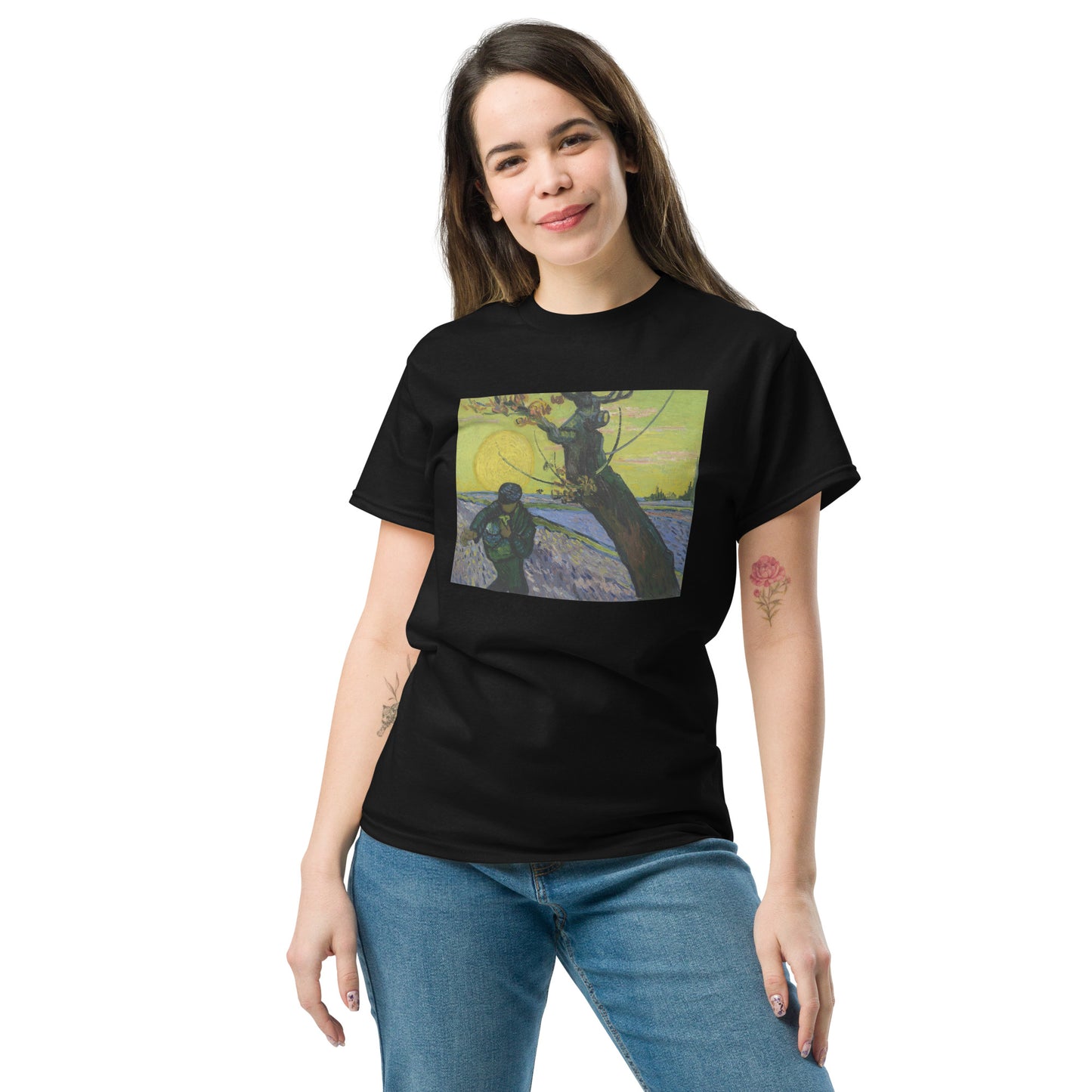 Model 1 - Van Gogh Sower Men's Classic Tee – Golden Light, Timeless Labor