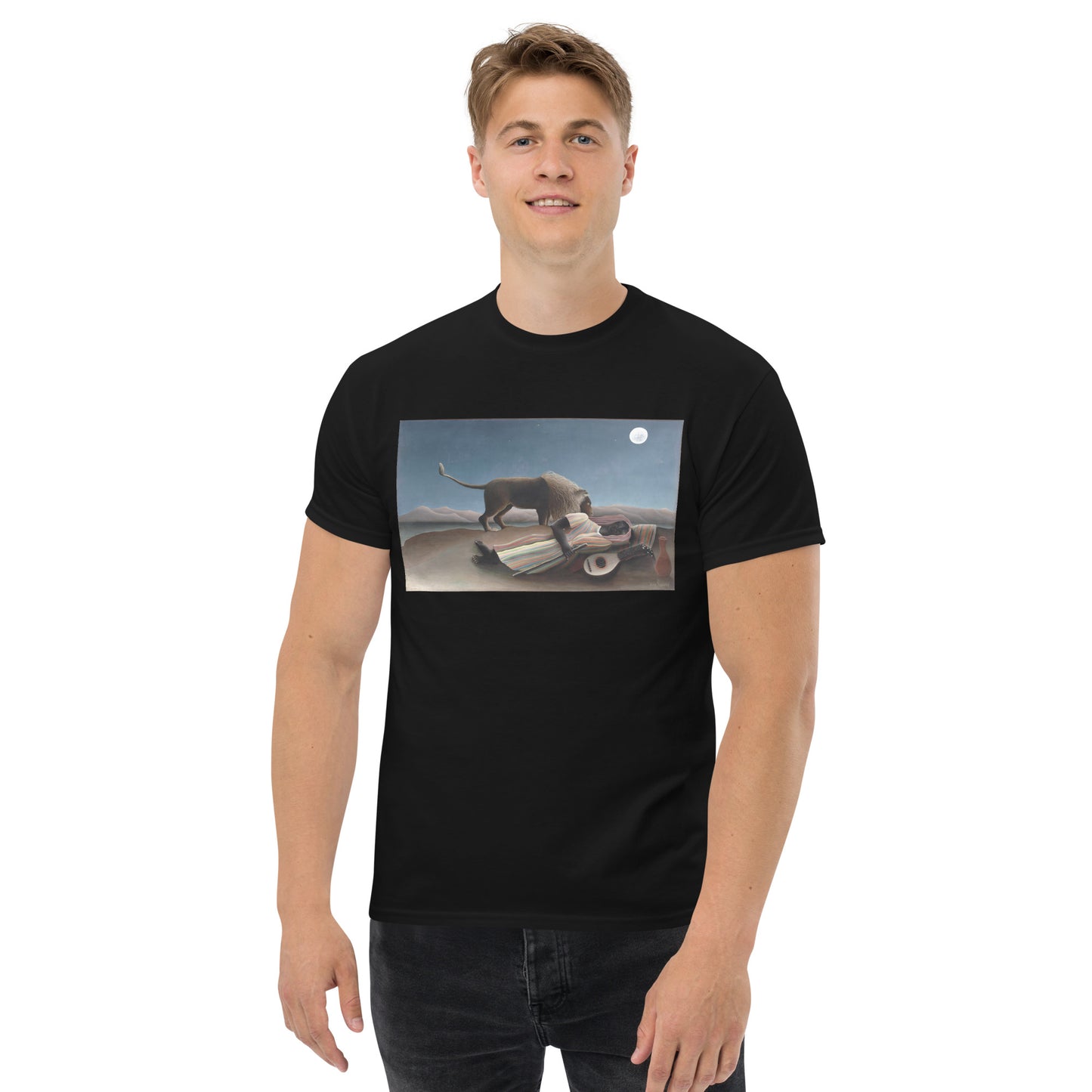 Model 2 - Rousseau Bohémienne Men's Classic Tee – Wild Beauty, Dreamlike Mystery