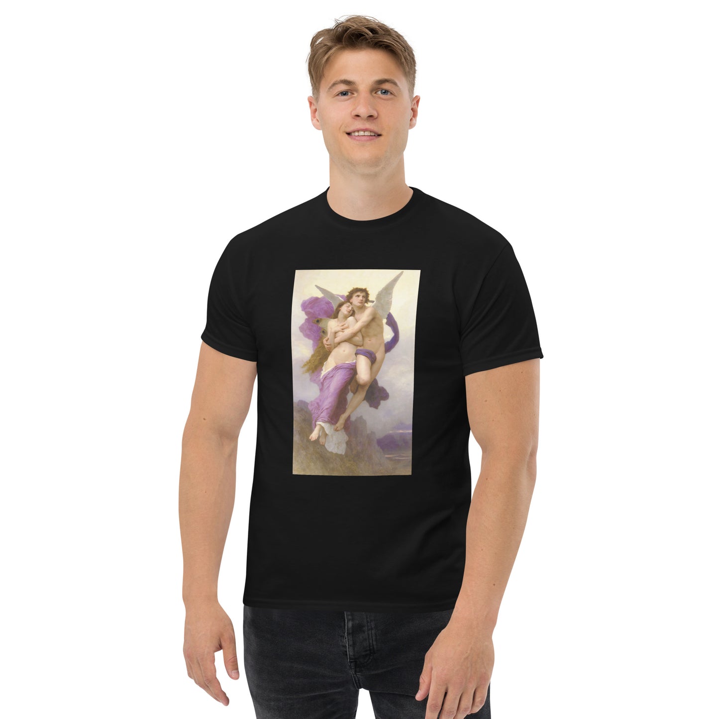 Model 2 - Bouguereau Psyche Men's Classic Tee – Classical Grace, Eternal Beauty