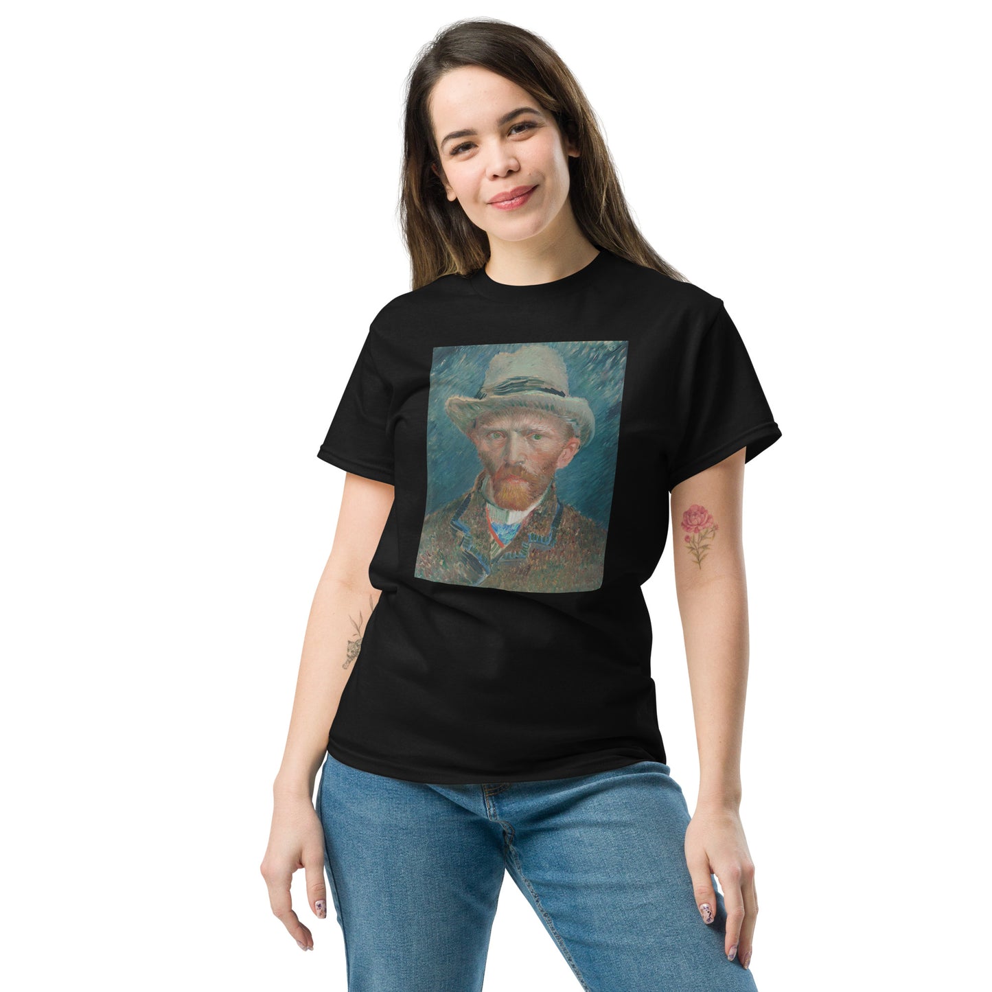 Model 1 - Van Gogh Portrait Men's Classic Tee – Bold Gaze, Timeless Expression