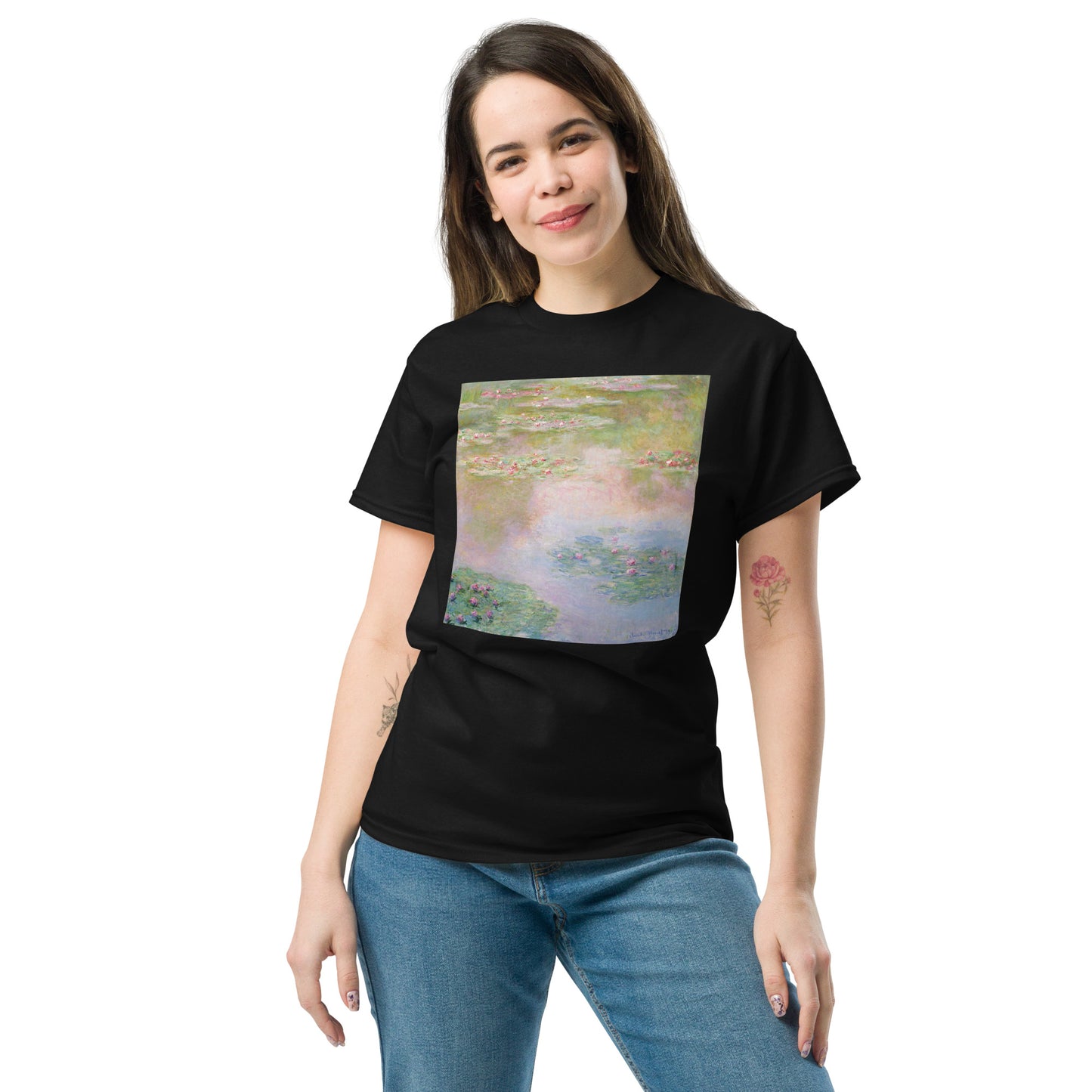 Model 1 - Monet Nymphs Men's Classic Tee – Soft Light, Dreamlike Motion