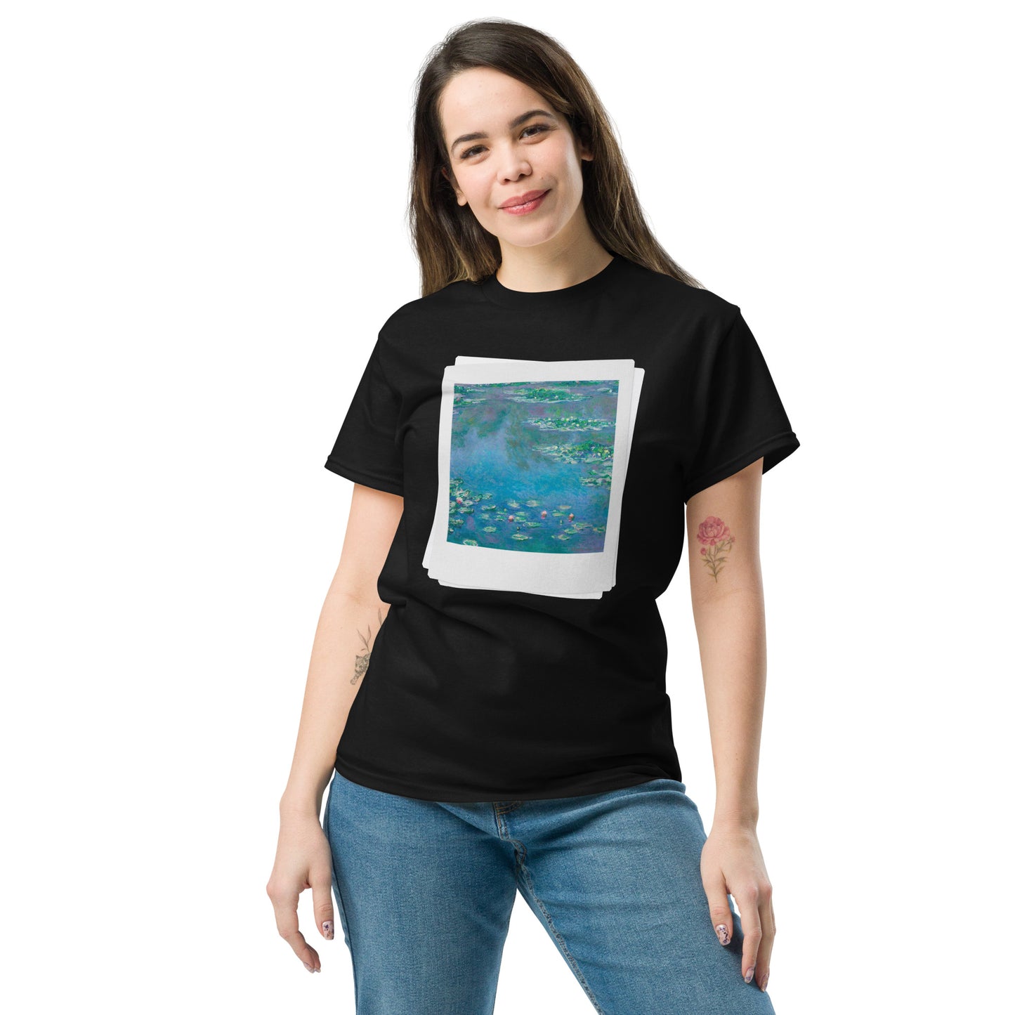 Model 1 - Monet Water Lilies Men's Classic Tee – Effortless Style, Artistic Charm