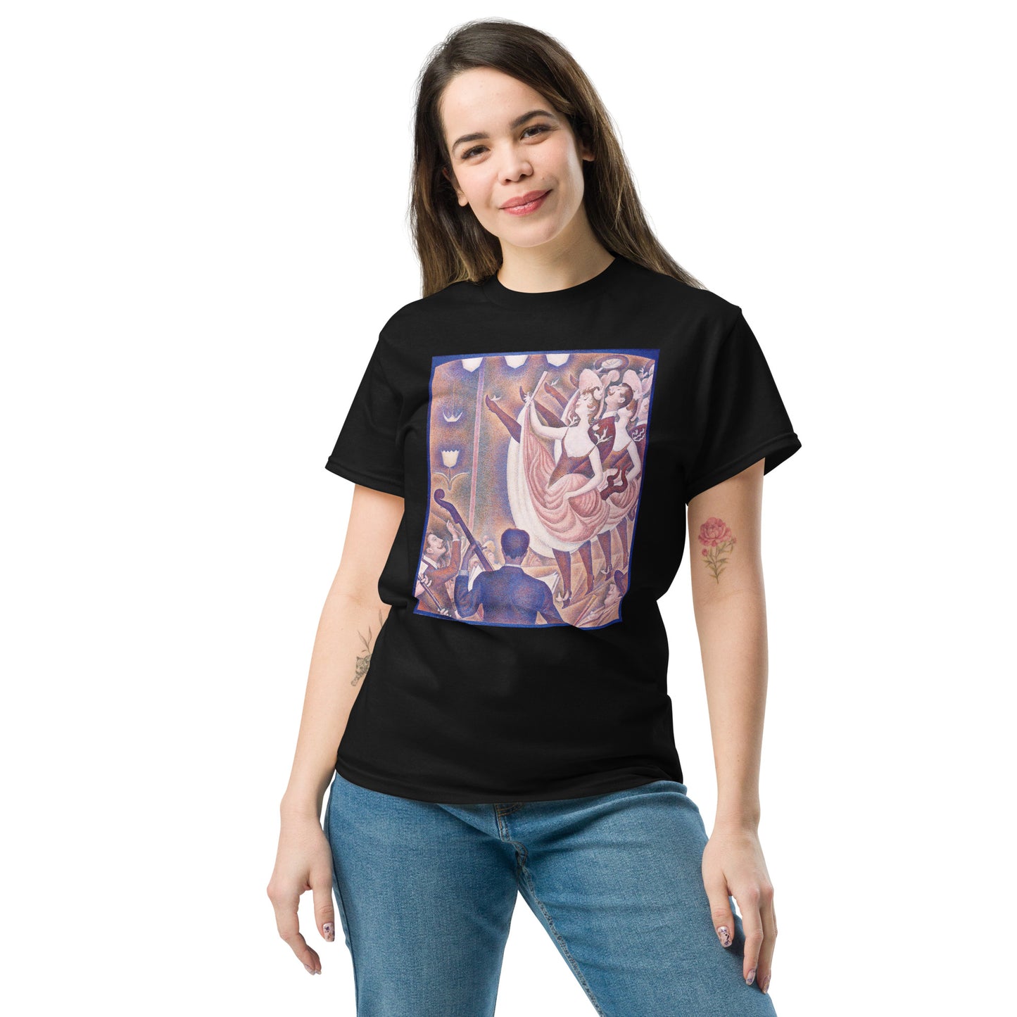 Model 1 - Seurat Chahut Men's Classic Tee – Pointillist Energy, Parisian Flair