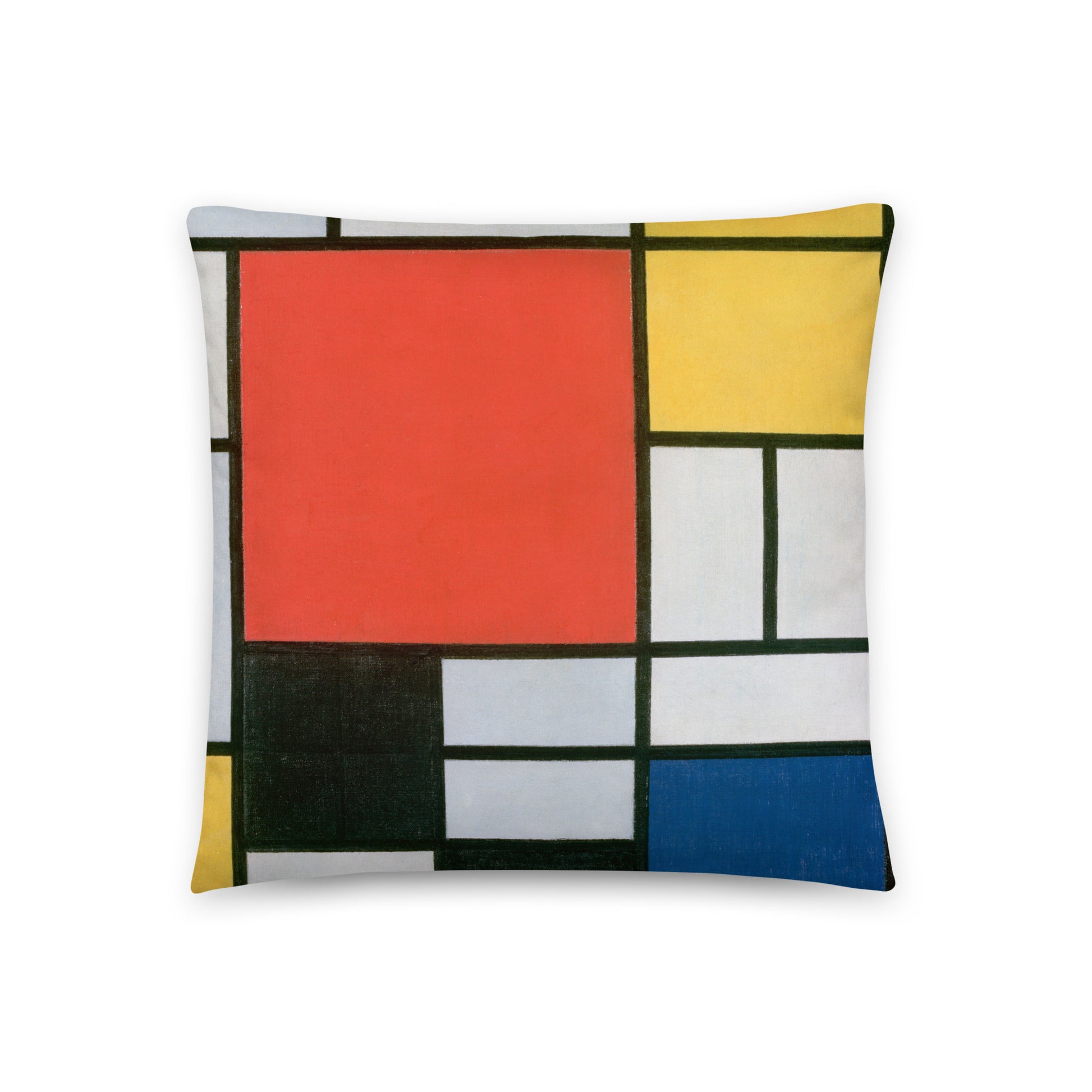 Size 2 - Mondriaan Basic Pillow – Red, Yellow & Blue Modern Balance