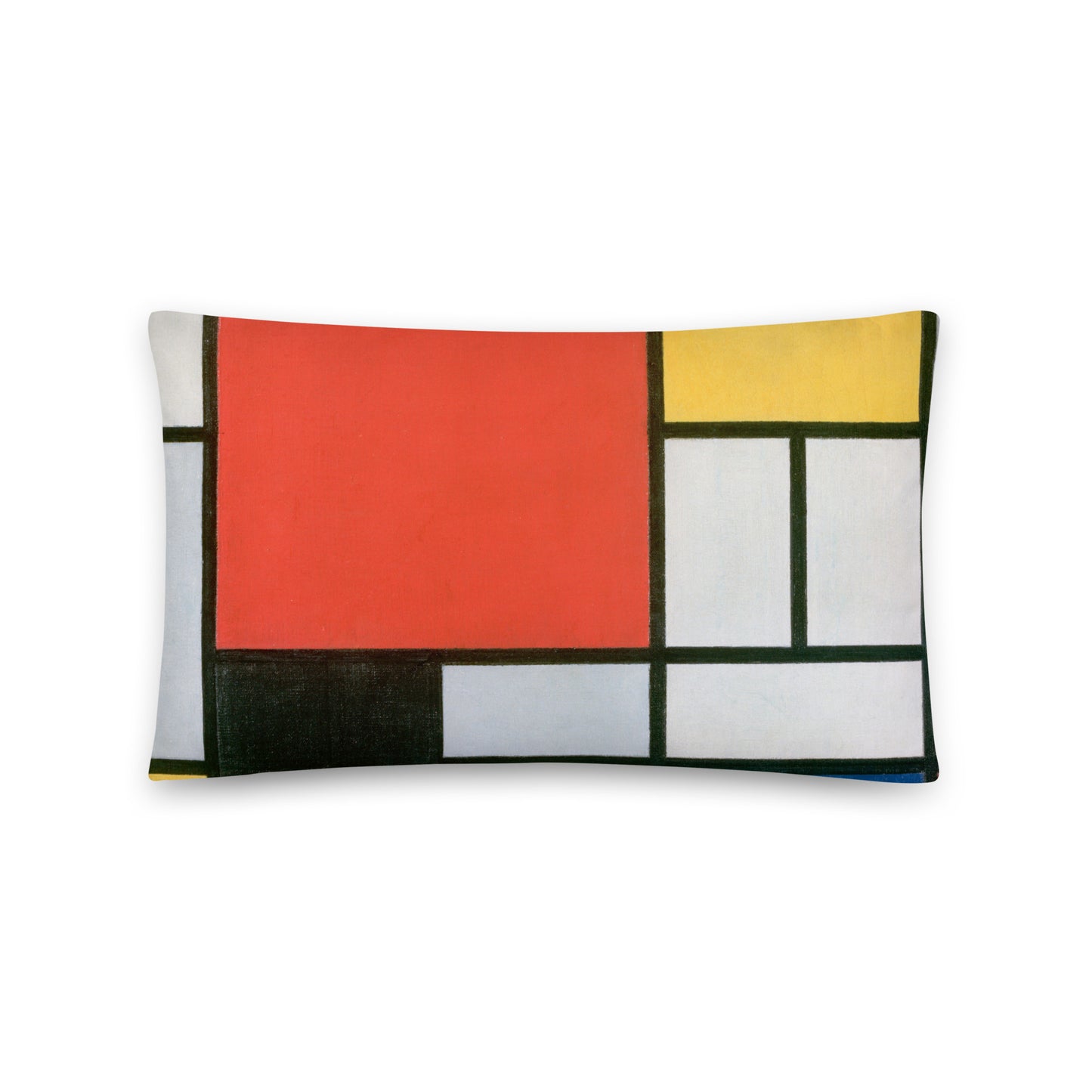 Size 3 -Mondriaan Basic Pillow – Red, Yellow & Blue Modern Balance