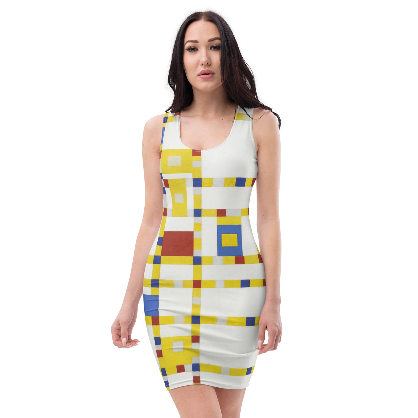 Model - Piet Mondrian Cut & Sew Dress – Victory in Vibrant Motion