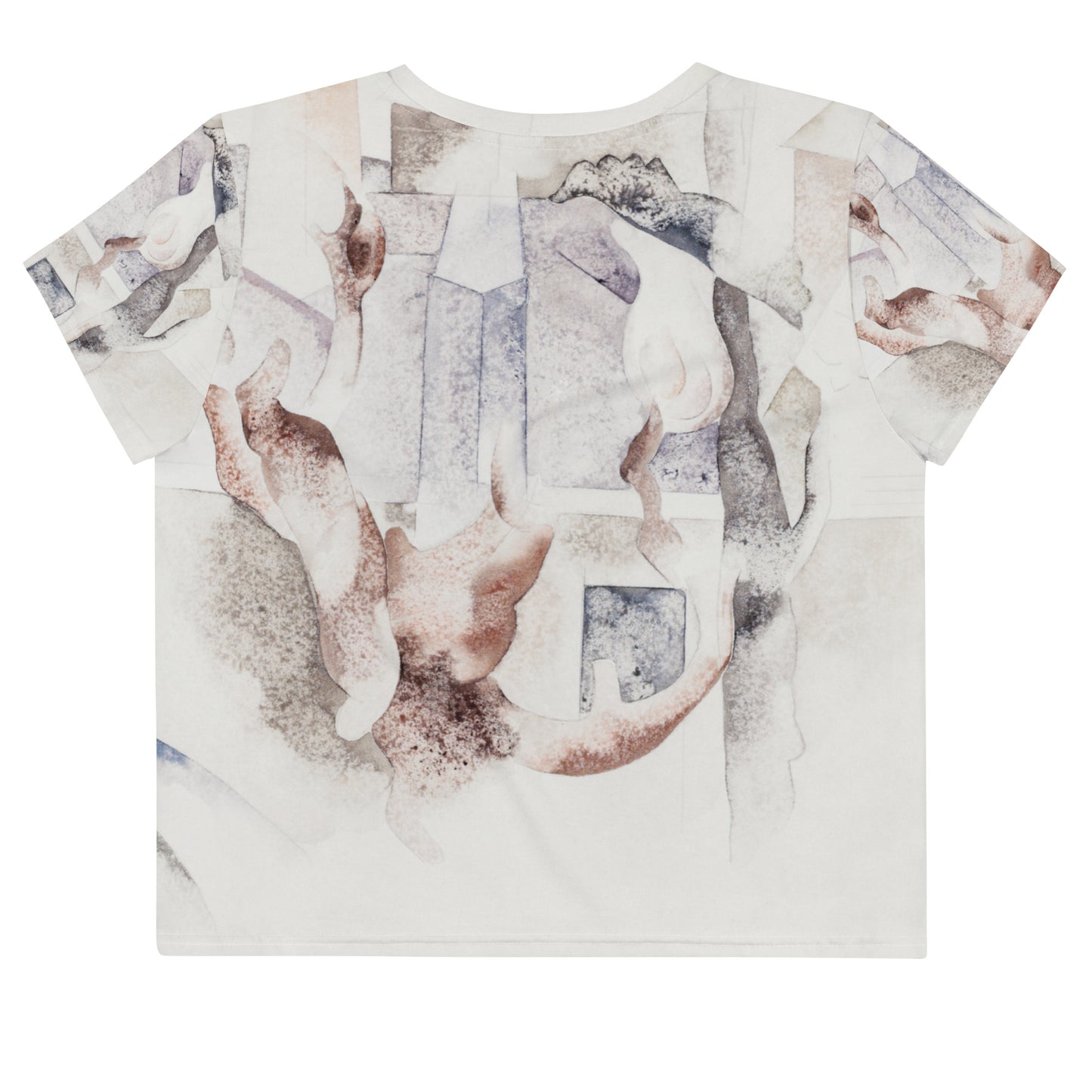 Back - Charles Demuth All-Over Print Crop Tee – Bermuda Landscape Serenity