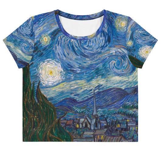 Vincent van Gogh All-Over Print Crop Tee – Starry Night Magic