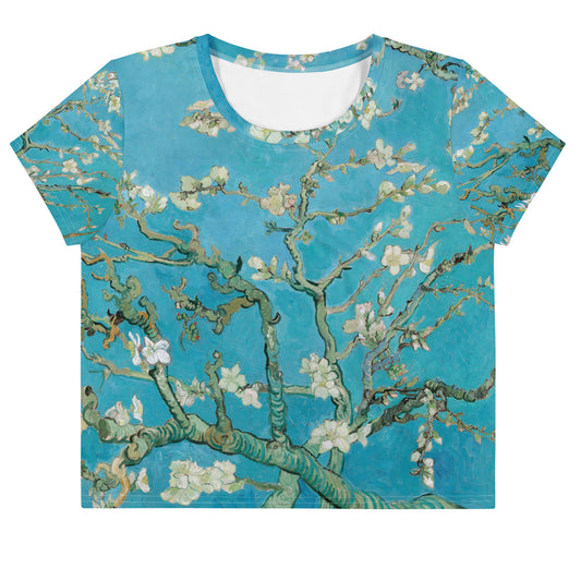 Vincent van Gogh All-Over Print Crop Tee – Almond Blossom Elegance