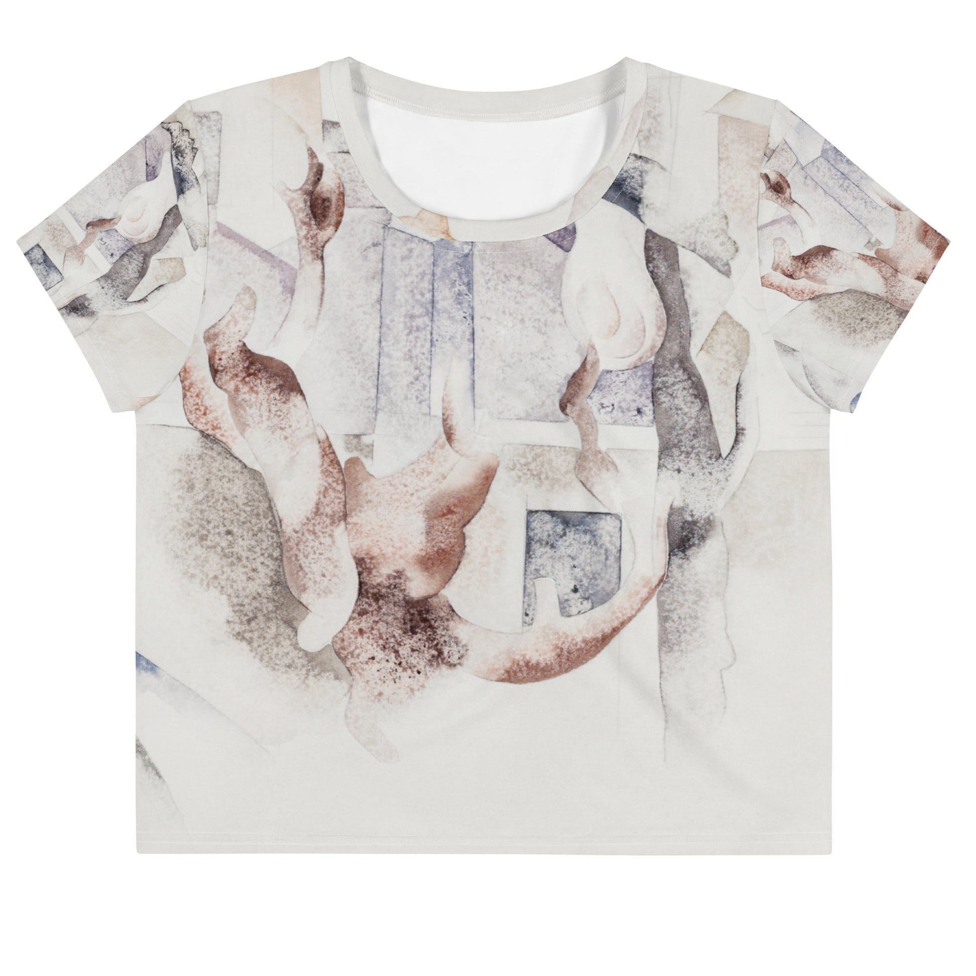 Charles Demuth All-Over Print Crop Tee – Bermuda Landscape Serenity