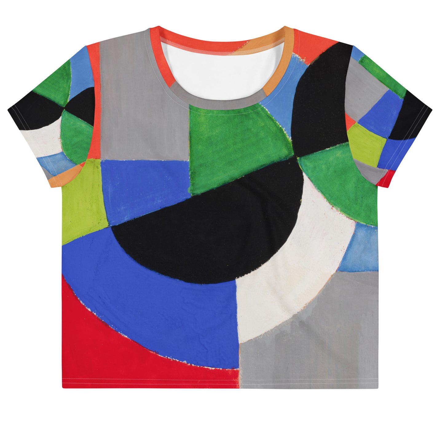 Sonia Delaunay All-Over Print Crop Tee – Rhythmic Color Energy
