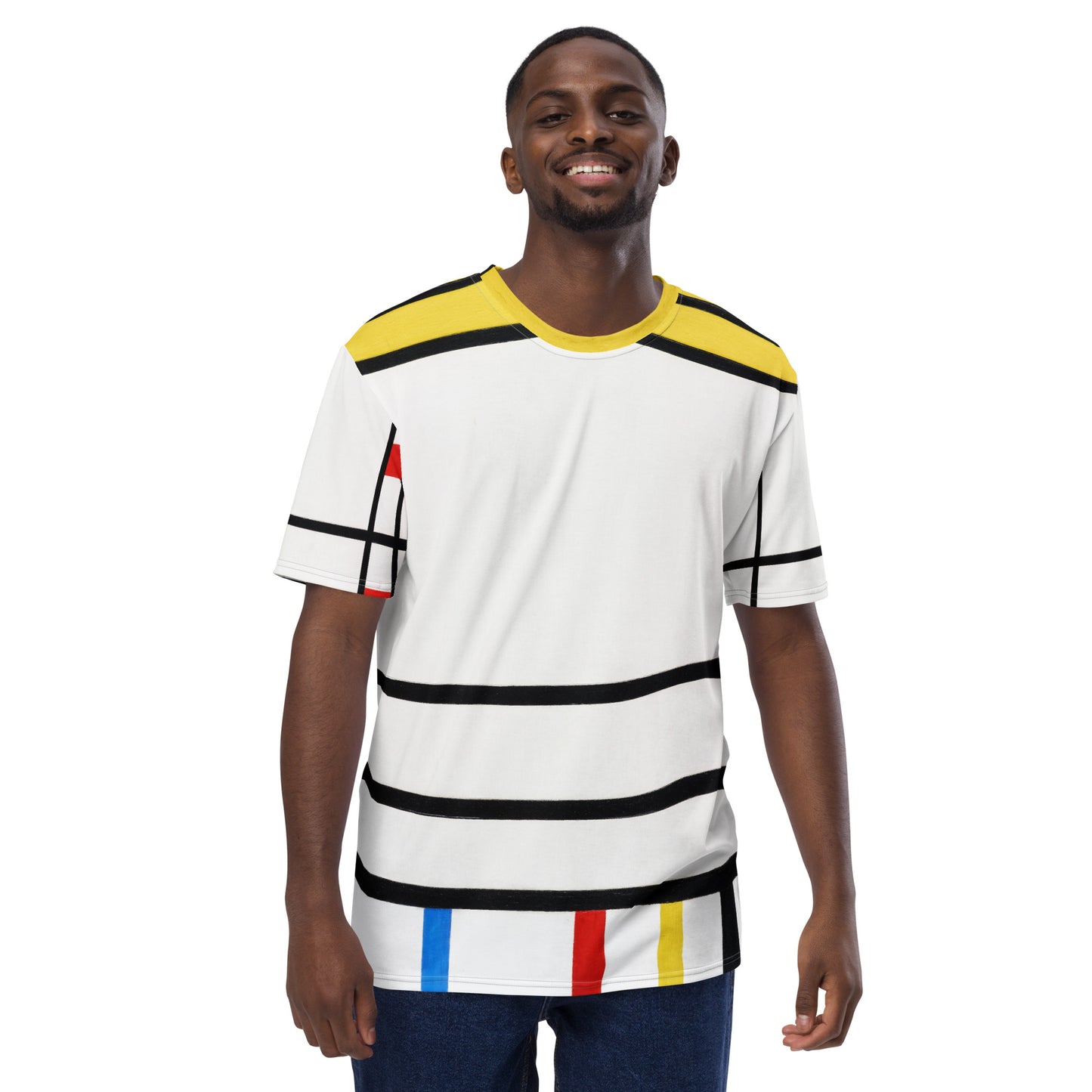 Model 2 - Piet Mondrian Men's T-Shirt – Place de la Concorde in Motion