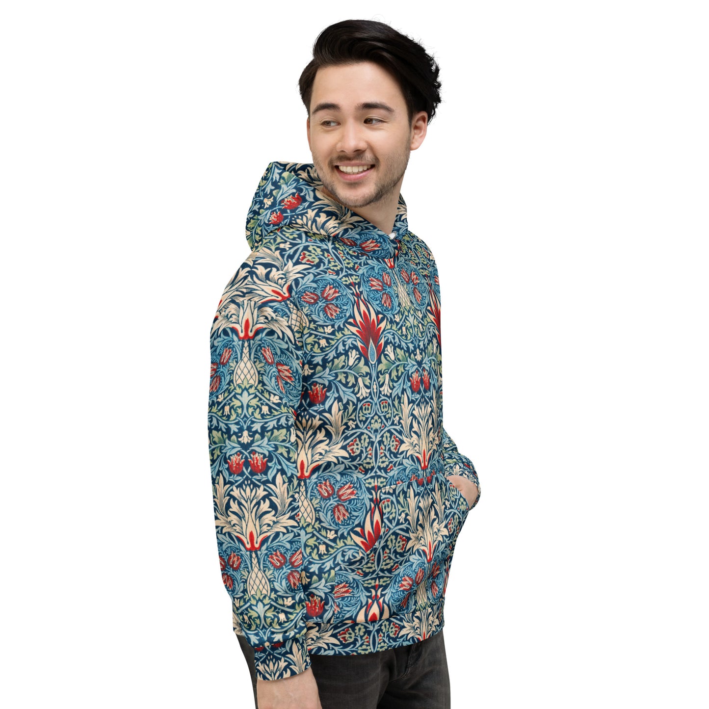 Model 2 - Morris Snakeshead Unisex Hoodie – Vintage Pattern, Modern Edge