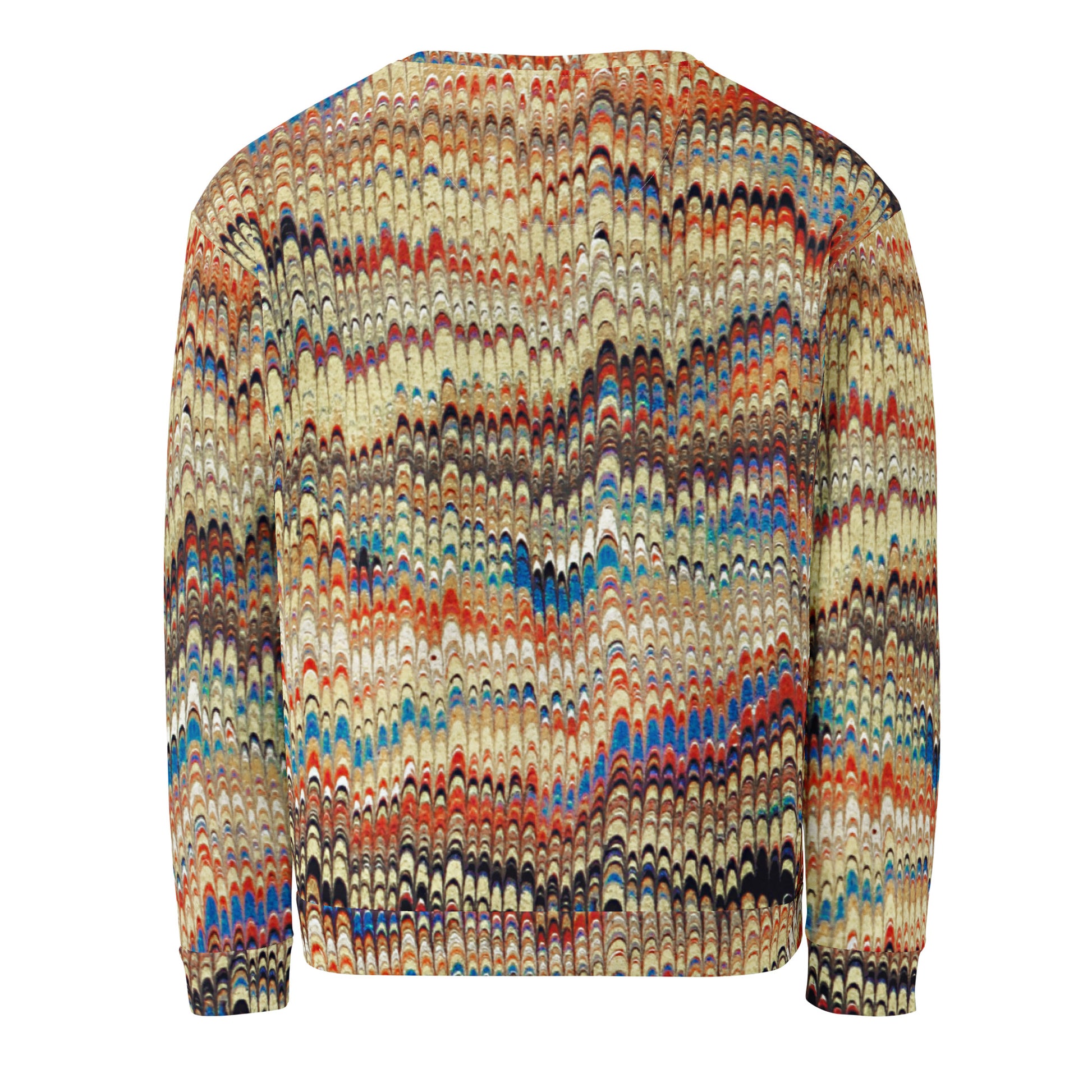 Back - Decorative Paper Pattern Unisex Sweatshirt – Vintage Design Reimagined