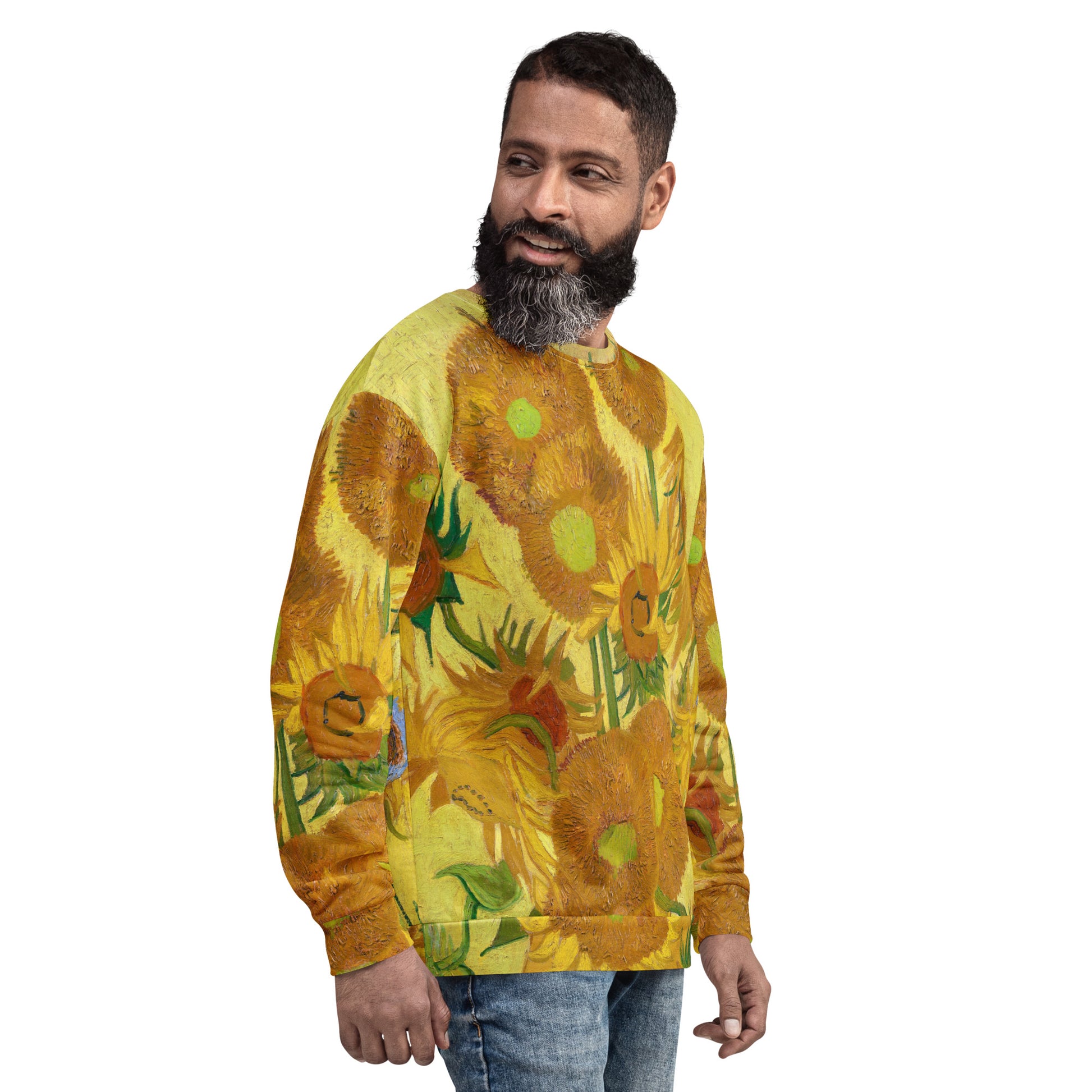 Model 2 - Van Gogh Sunflowers Unisex Sweatshirt – A Bloom of Artistic Expression