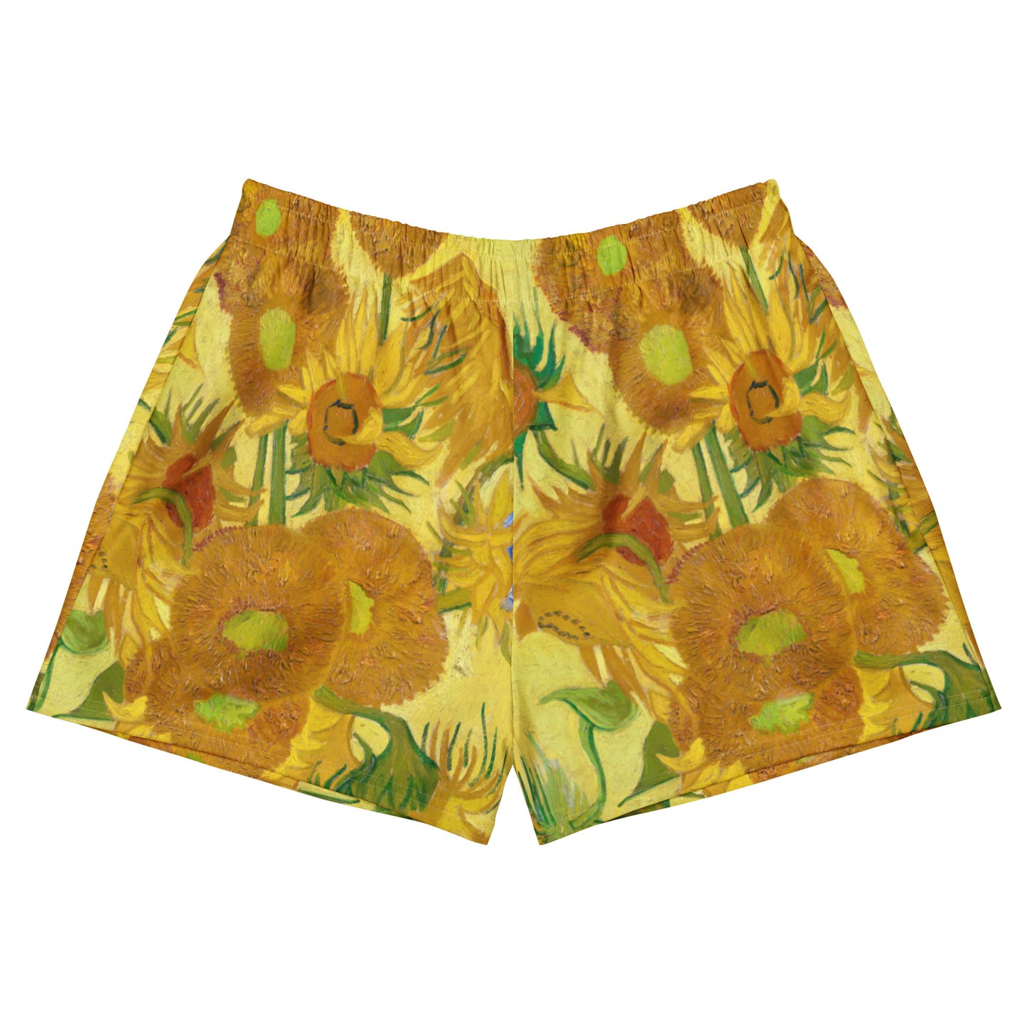 Vincent van Gogh Women’s Athletic Short Shorts – Sunflowers in Vase