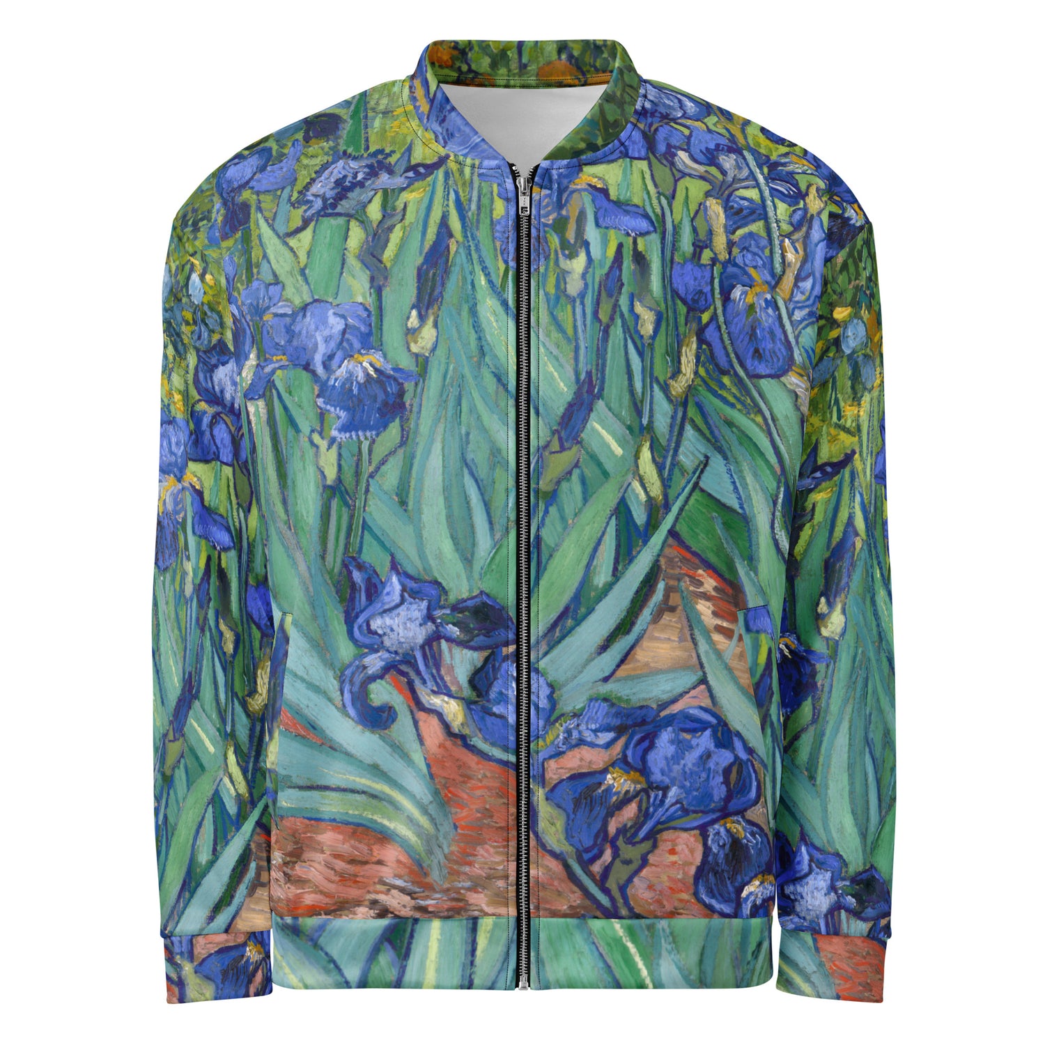 Vincent van Gogh Unisex Bomber Jacket – Irises in Full Bloom
