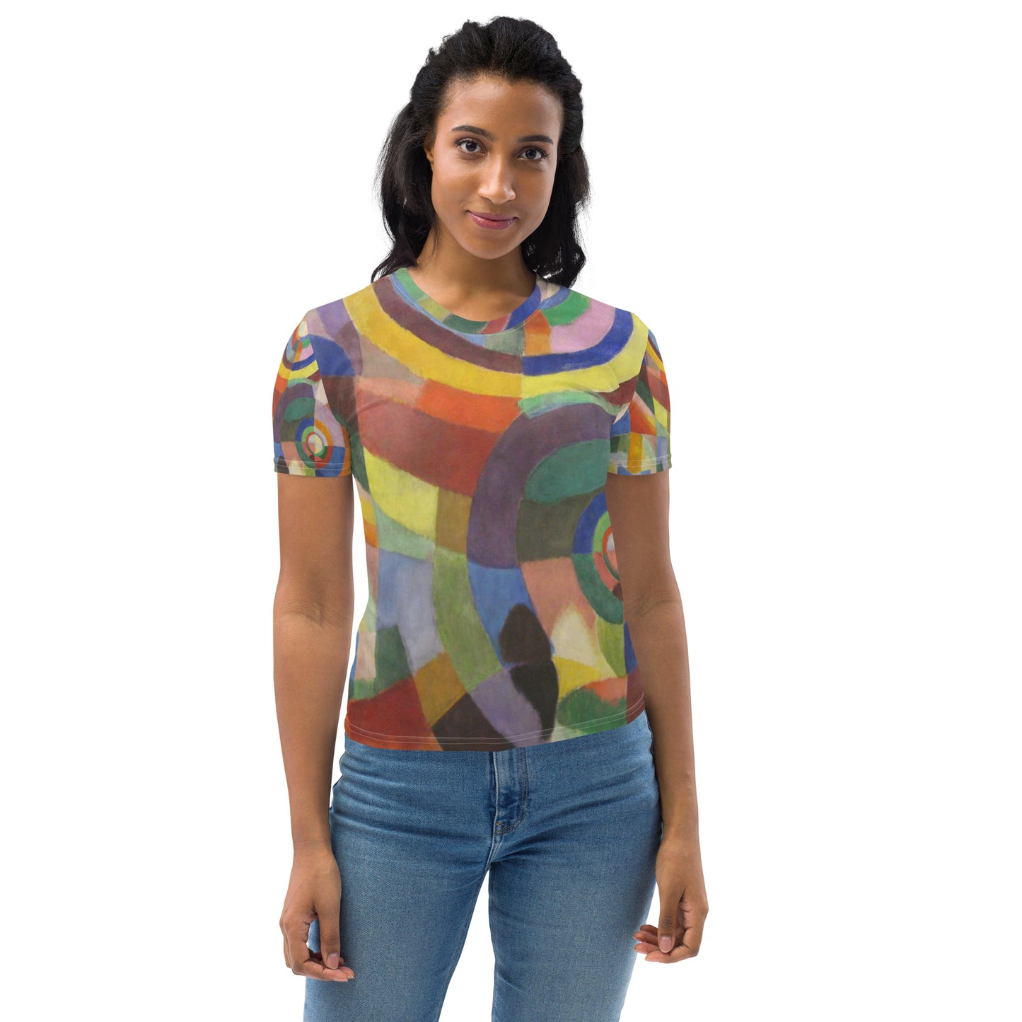 Model 1 - Robert Delaunay Women's T-Shirt – Circular Rhythm in Color