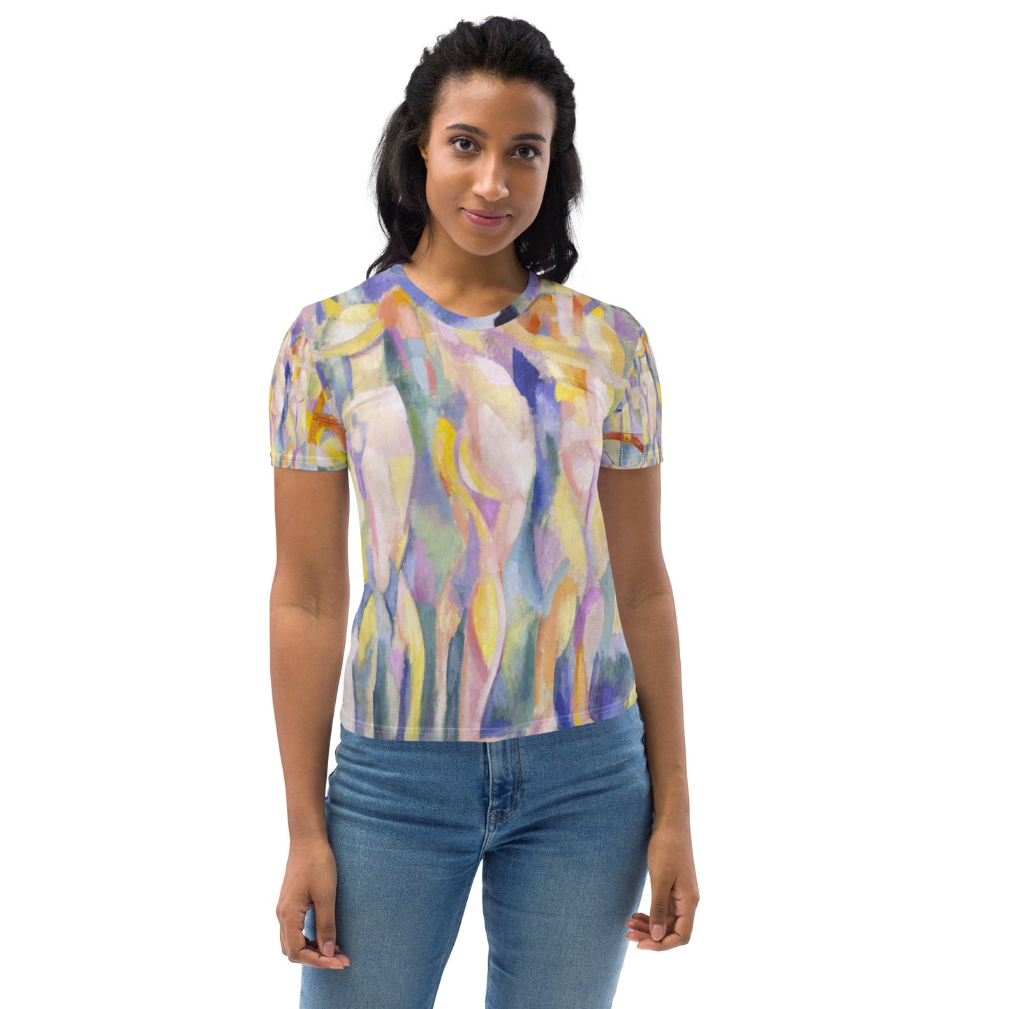 Model 1 - Robert Delaunay Women's T-Shirt – Orphic Energy in Bloom