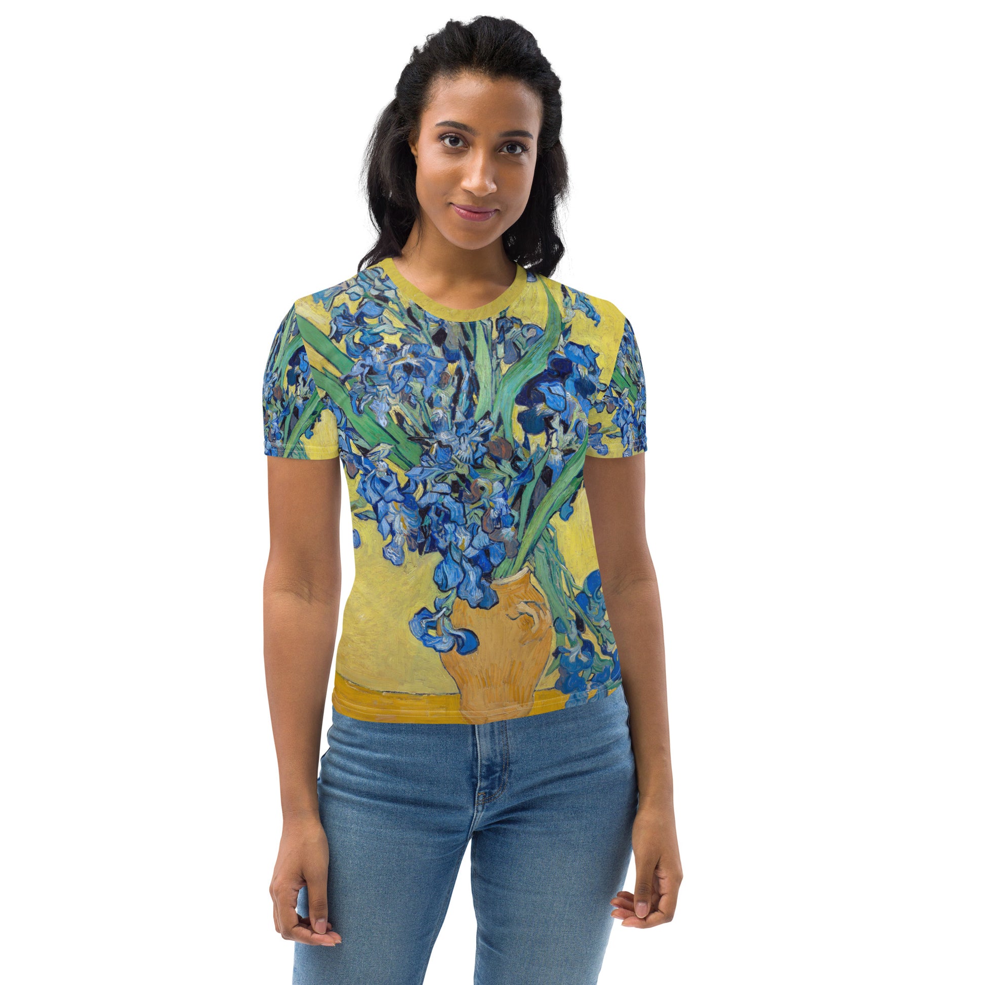 Model 1 - Vincent van Gogh Women's T-Shirt – Irises in Bloom